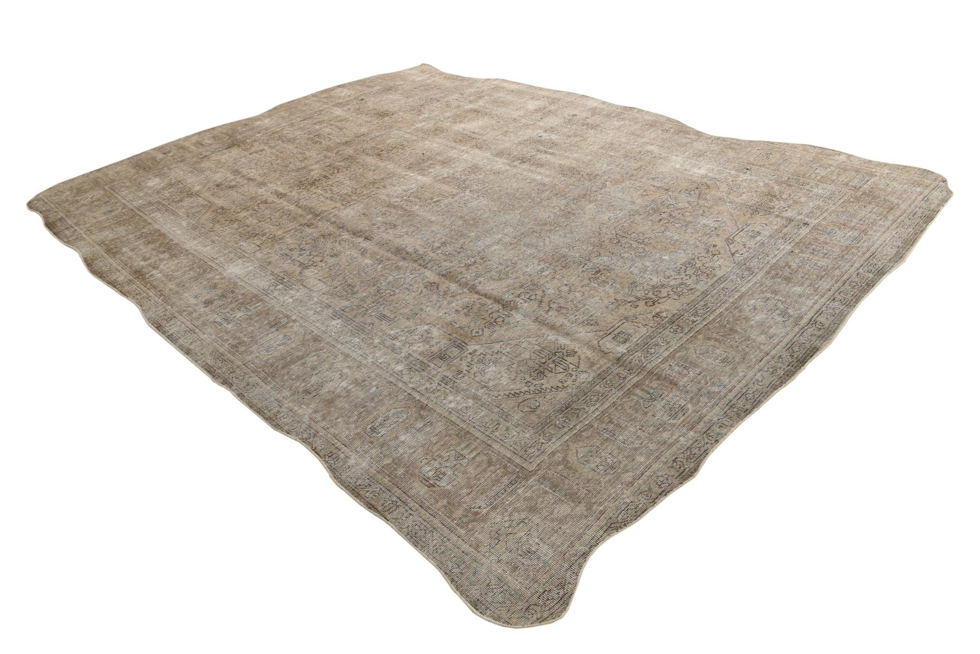 9' 5 x 12' 5 Hand Knotted Ultra Vintage Persian Wool Rug