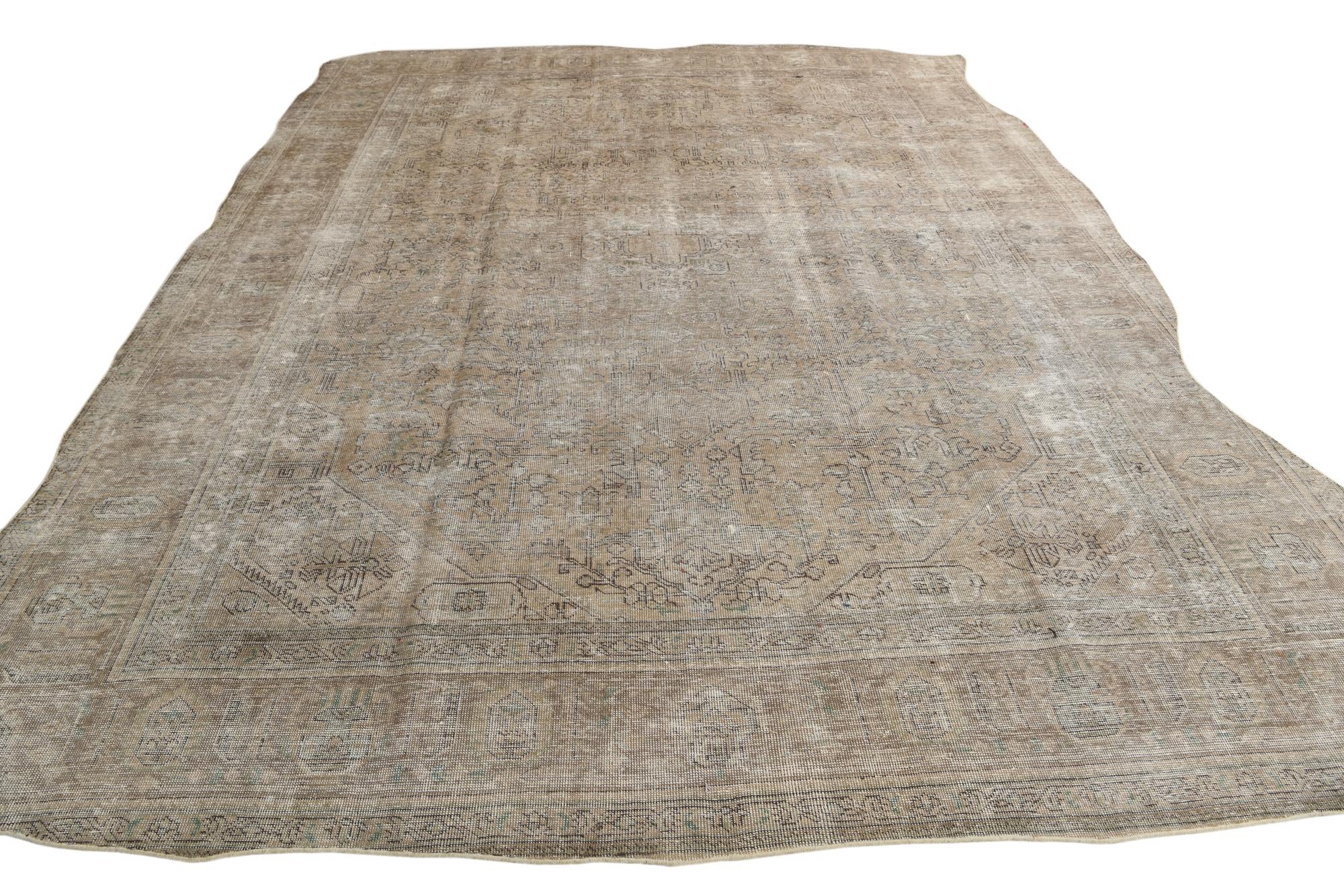 9' 5 x 12' 5 Hand Knotted Ultra Vintage Persian Wool Rug