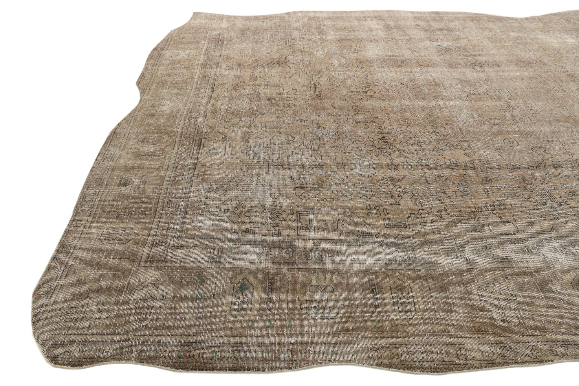9' 5 x 12' 5 Hand Knotted Ultra Vintage Persian Wool Rug