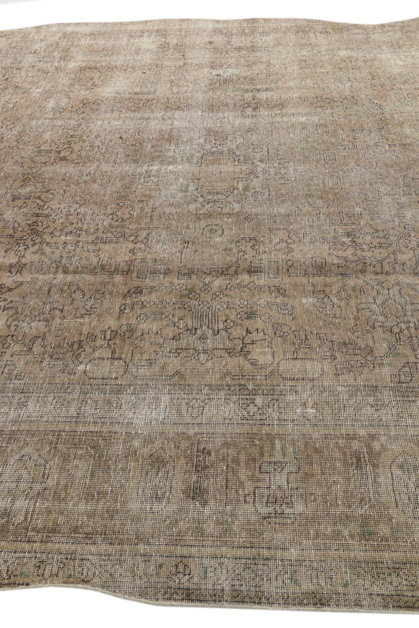 9' 5 x 12' 5 Hand Knotted Ultra Vintage Persian Wool Rug