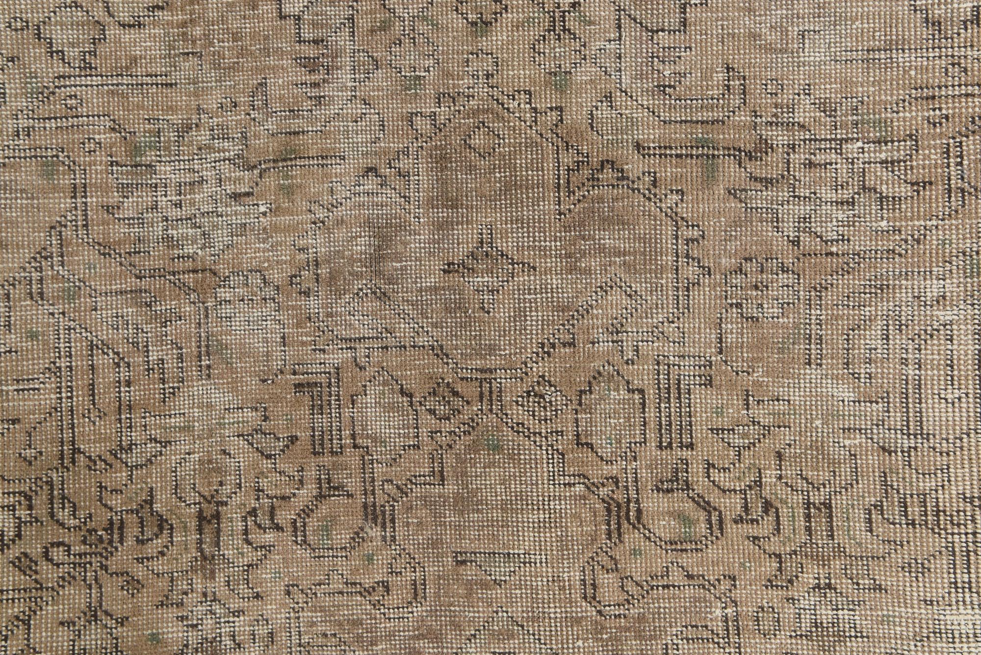 9' 5 x 12' 5 Hand Knotted Ultra Vintage Persian Wool Rug