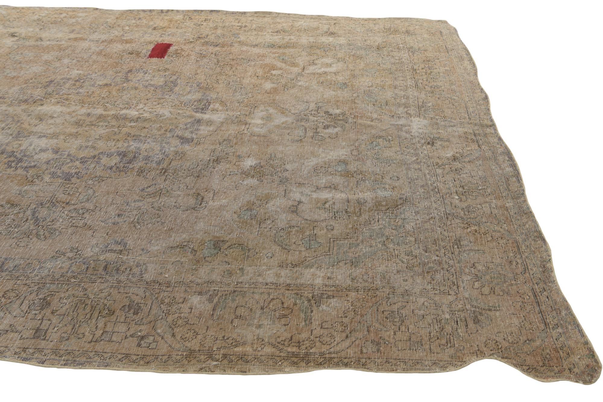 9' x 12' 5 Hand Knotted Ultra Vintage Persian Wool Rug