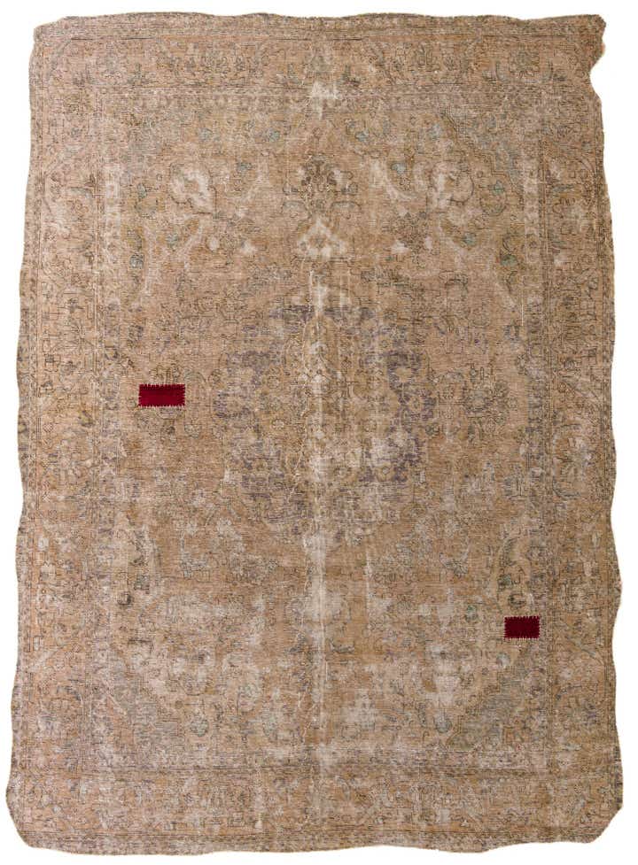 9' x 12' 5 Hand Knotted Ultra Vintage Persian Wool Rug