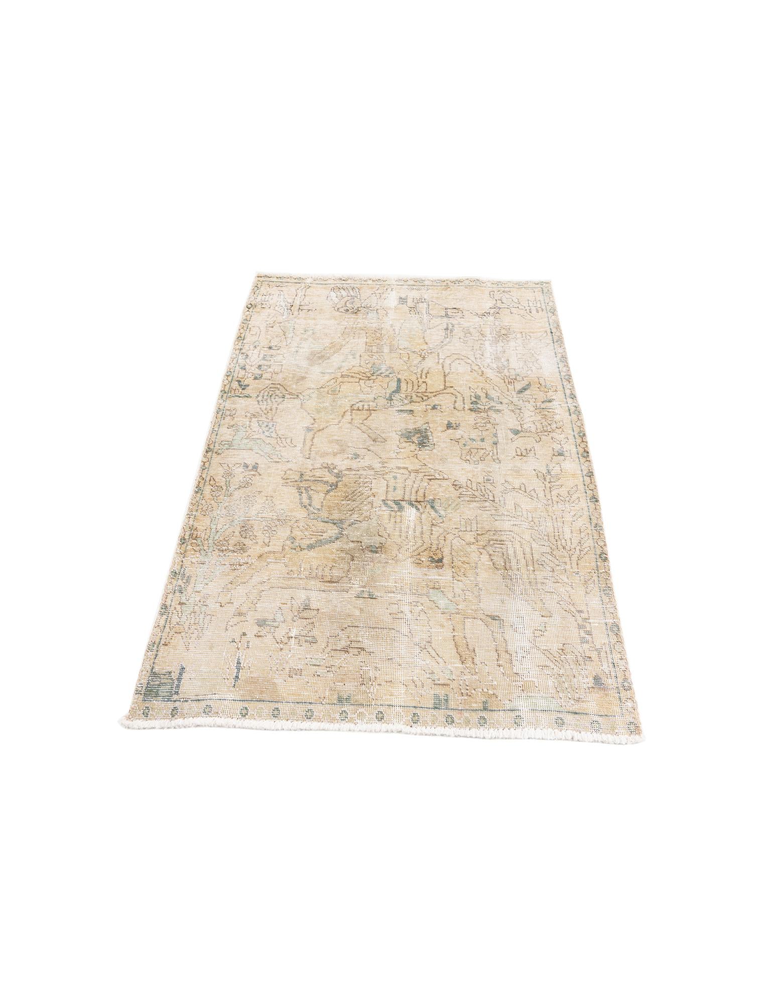 3' x 4' 7 Hand Knotted Ultra Vintage Persian Wool Rug