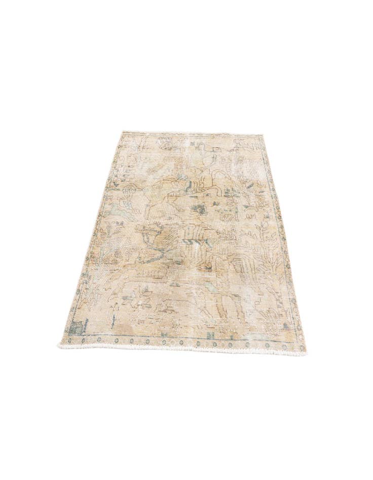 Detail image of 3' x 4' 7  Hand Knotted Ultra Vintage Persian Wool Rug