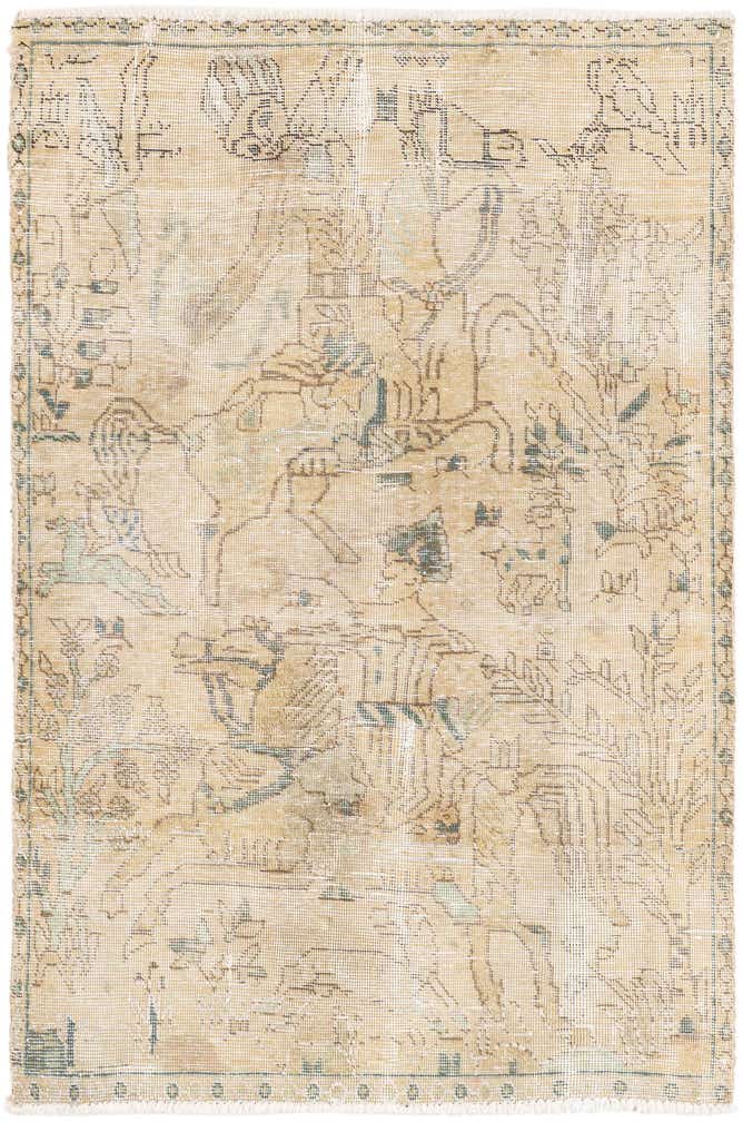 3' x 4' 7 Hand Knotted Ultra Vintage Persian Wool Rug