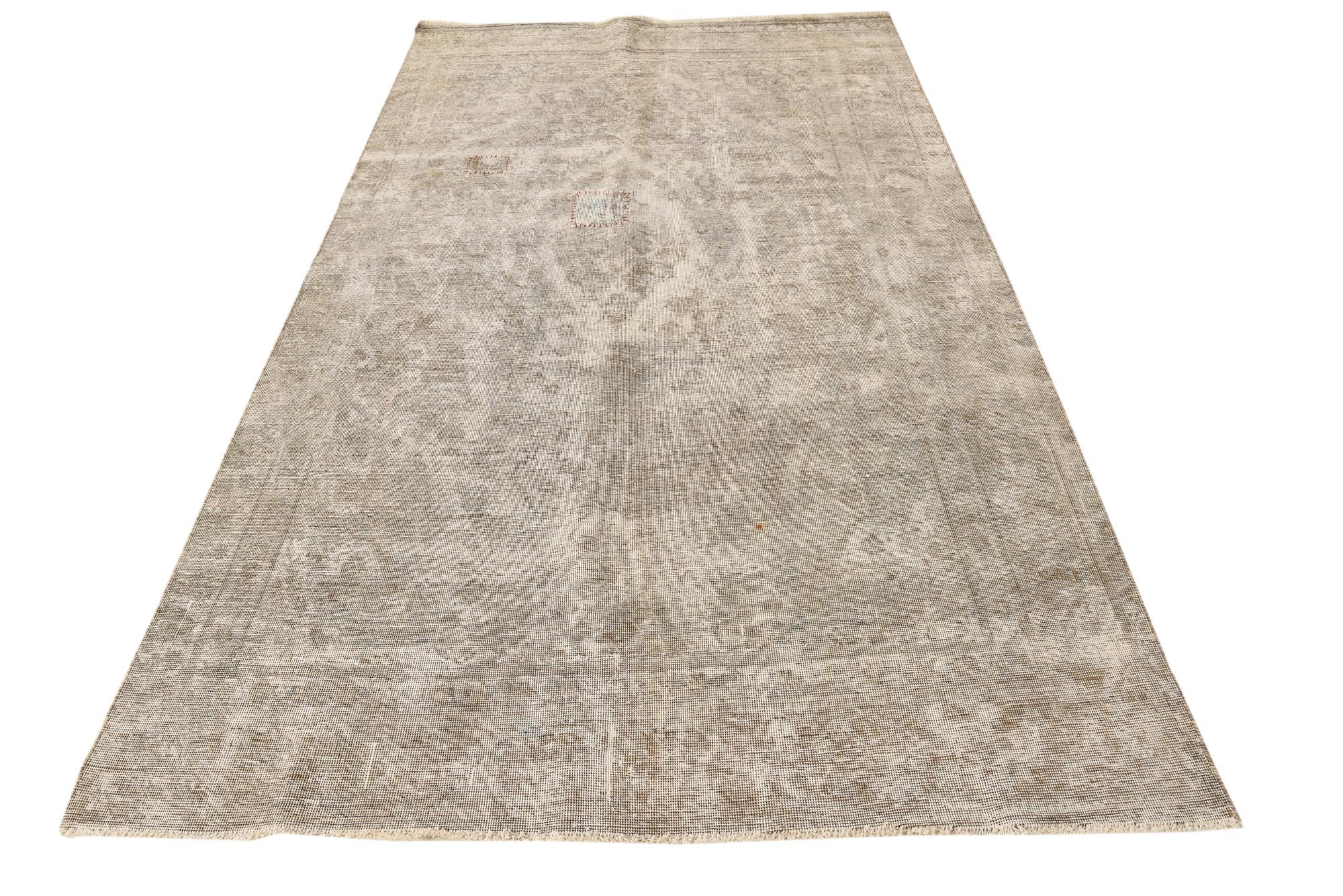 5' 6 x 9' 5 Hand Knotted Ultra Vintage Persian Wool Rug