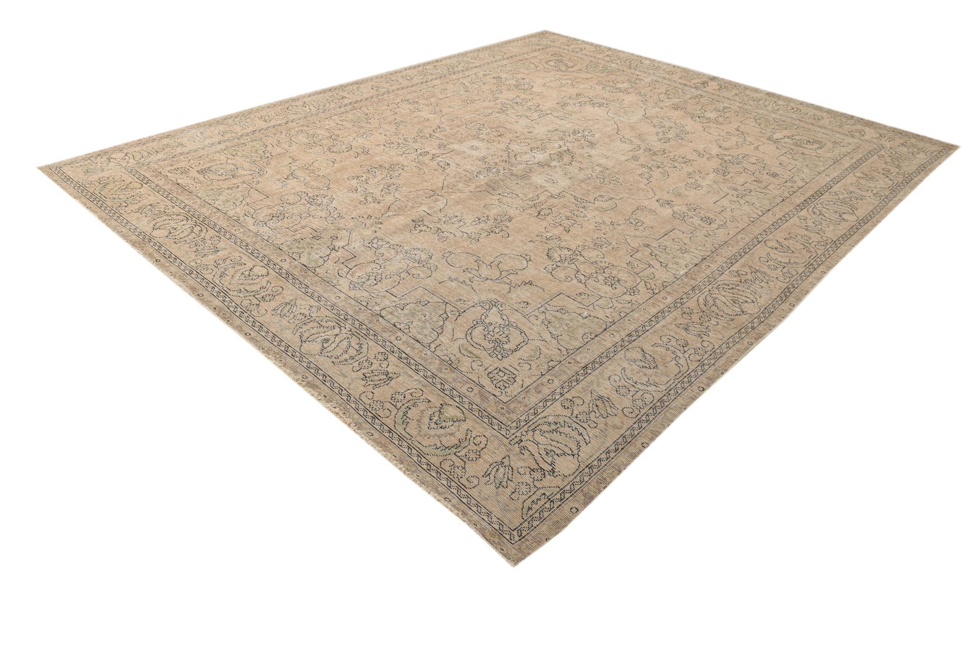 9' 9 x 12' 4 Hand Knotted Ultra Vintage Persian Wool Rug