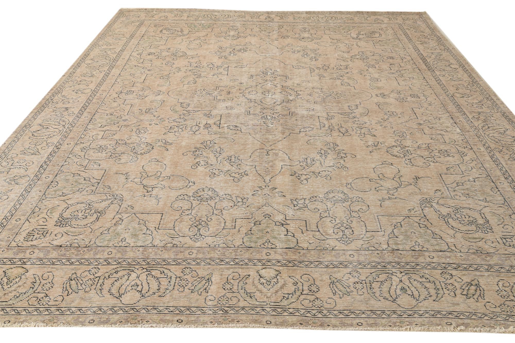 9' 9 x 12' 4 Hand Knotted Ultra Vintage Persian Wool Rug