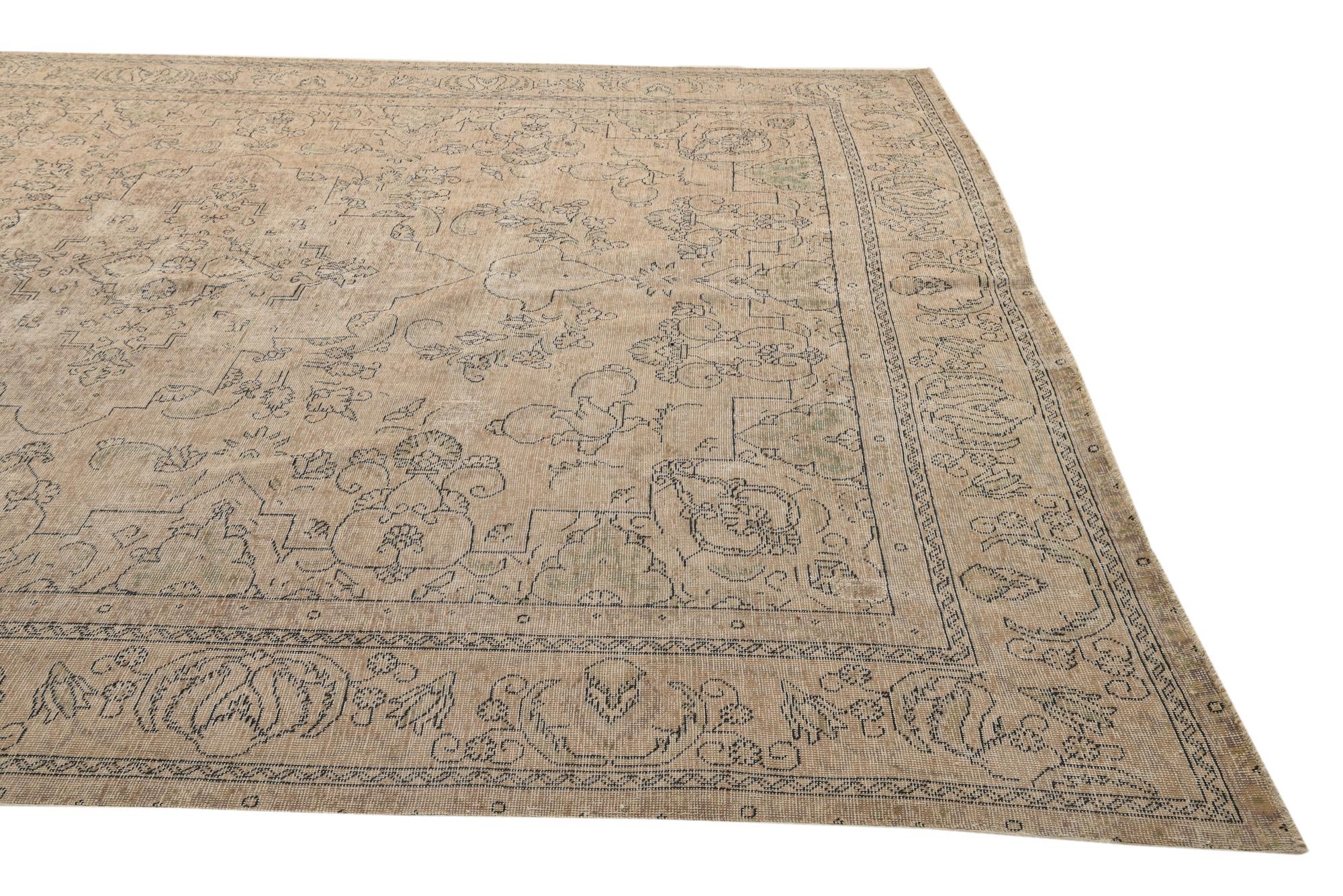 9' 9 x 12' 4 Hand Knotted Ultra Vintage Persian Wool Rug