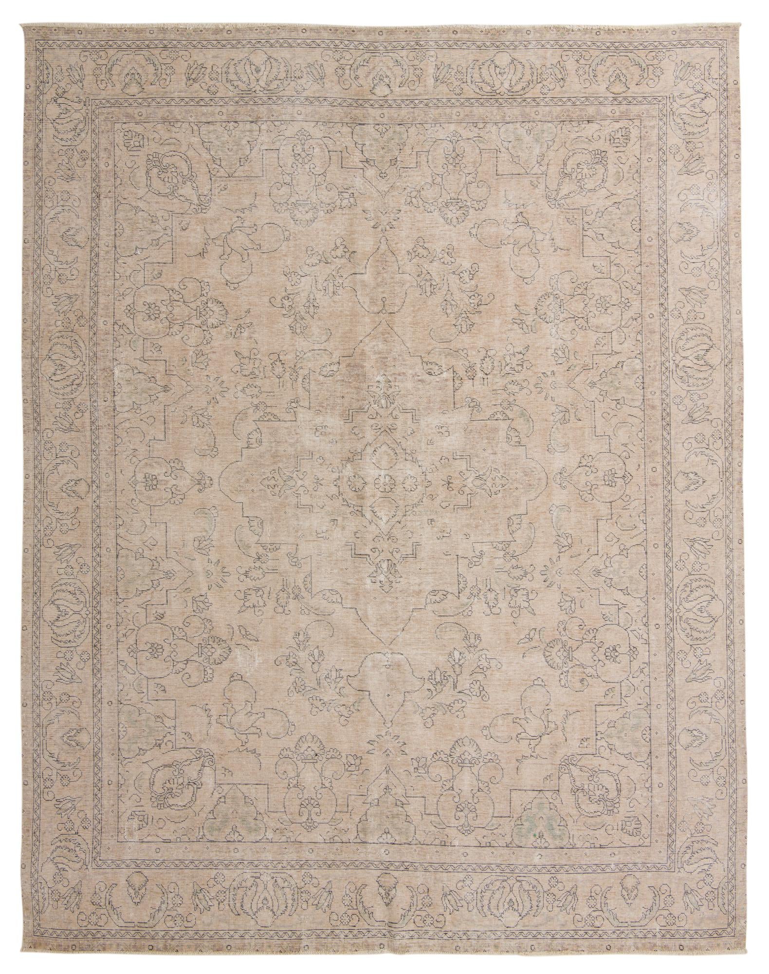 9' 9 x 12' 4 Hand Knotted Ultra Vintage Persian Wool Rug