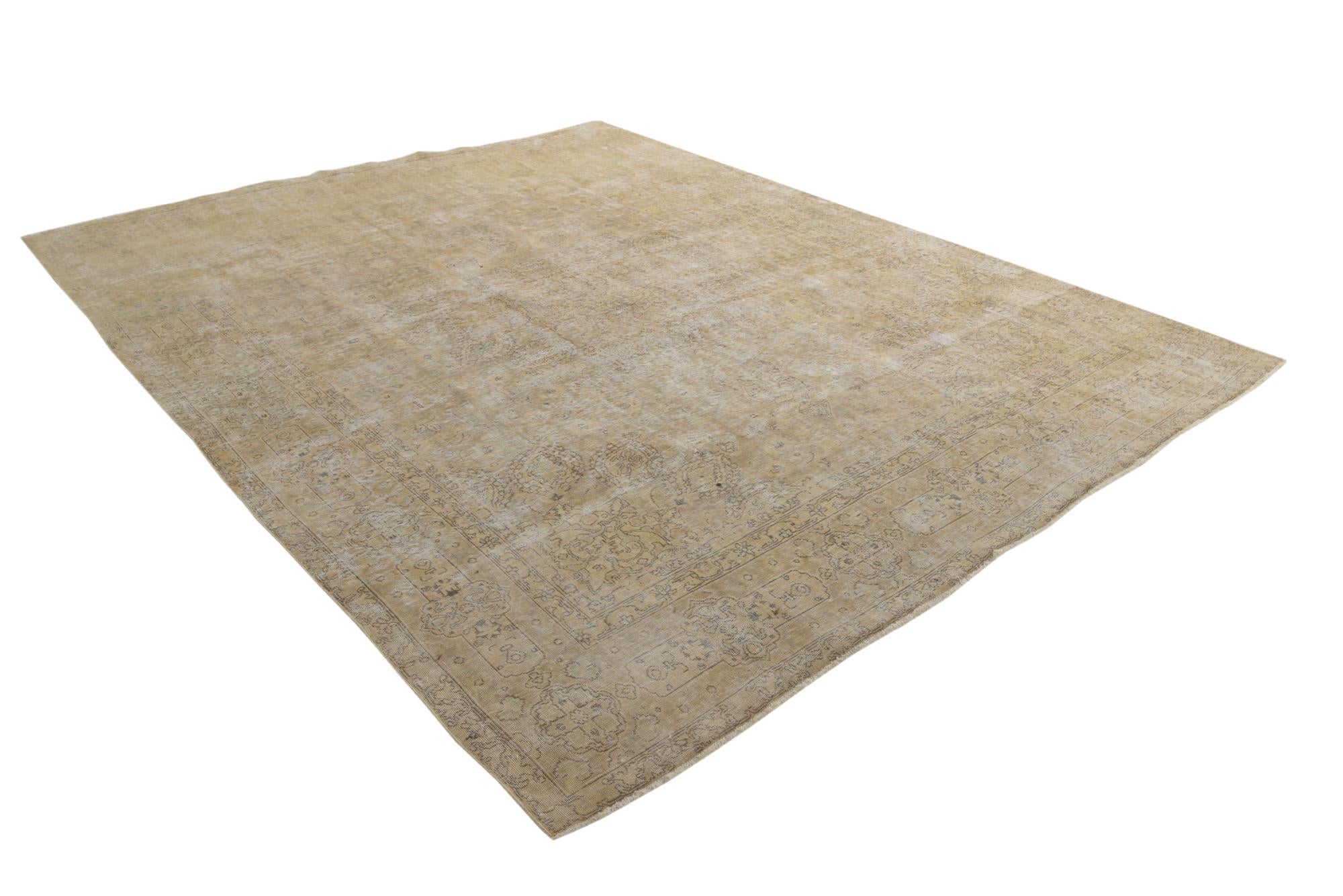 9' 10 x 12' 6 Hand Knotted Ultra Vintage Persian Wool Rug