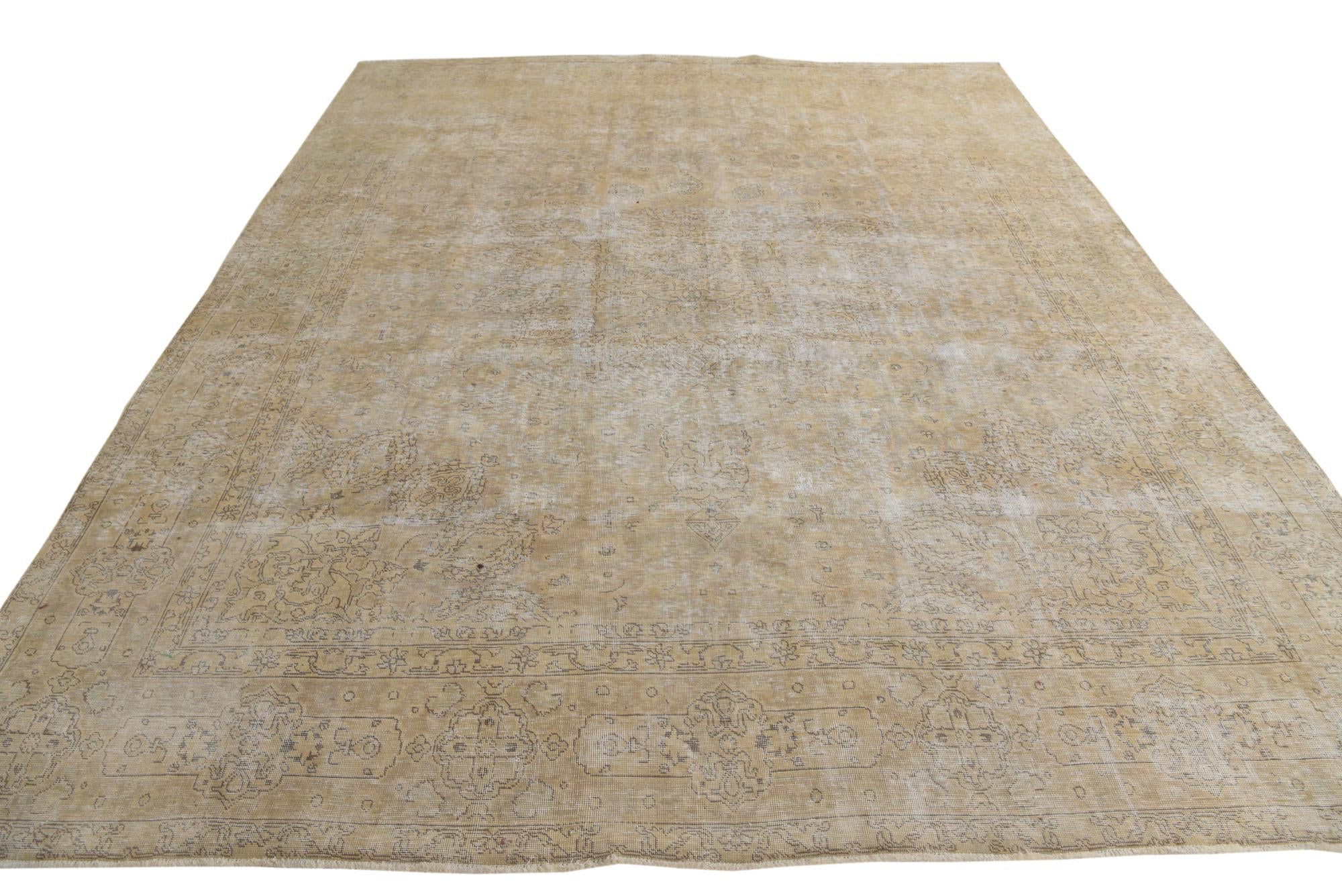 9' 10 x 12' 6 Hand Knotted Ultra Vintage Persian Wool Rug