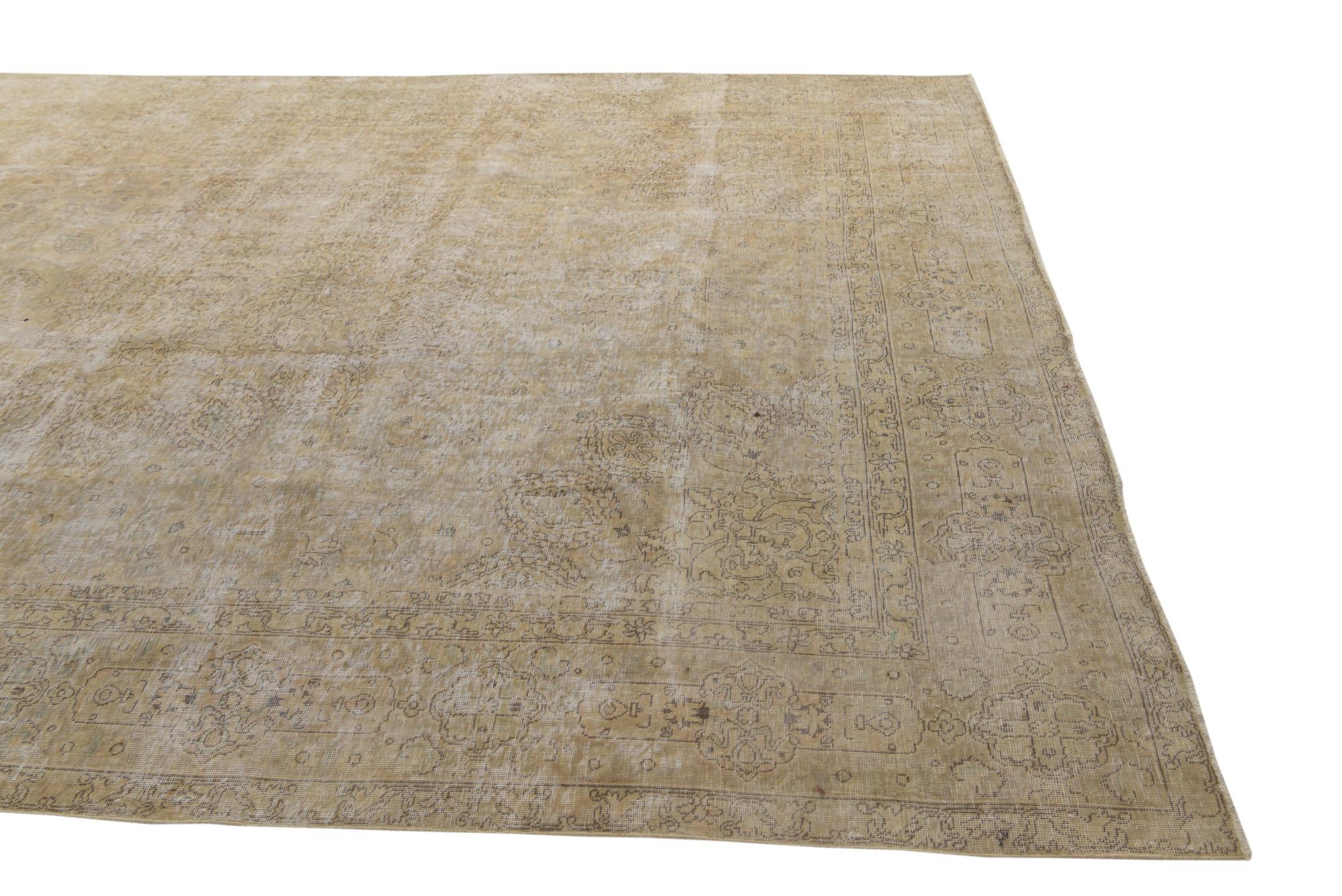 9' 10 x 12' 6 Hand Knotted Ultra Vintage Persian Wool Rug