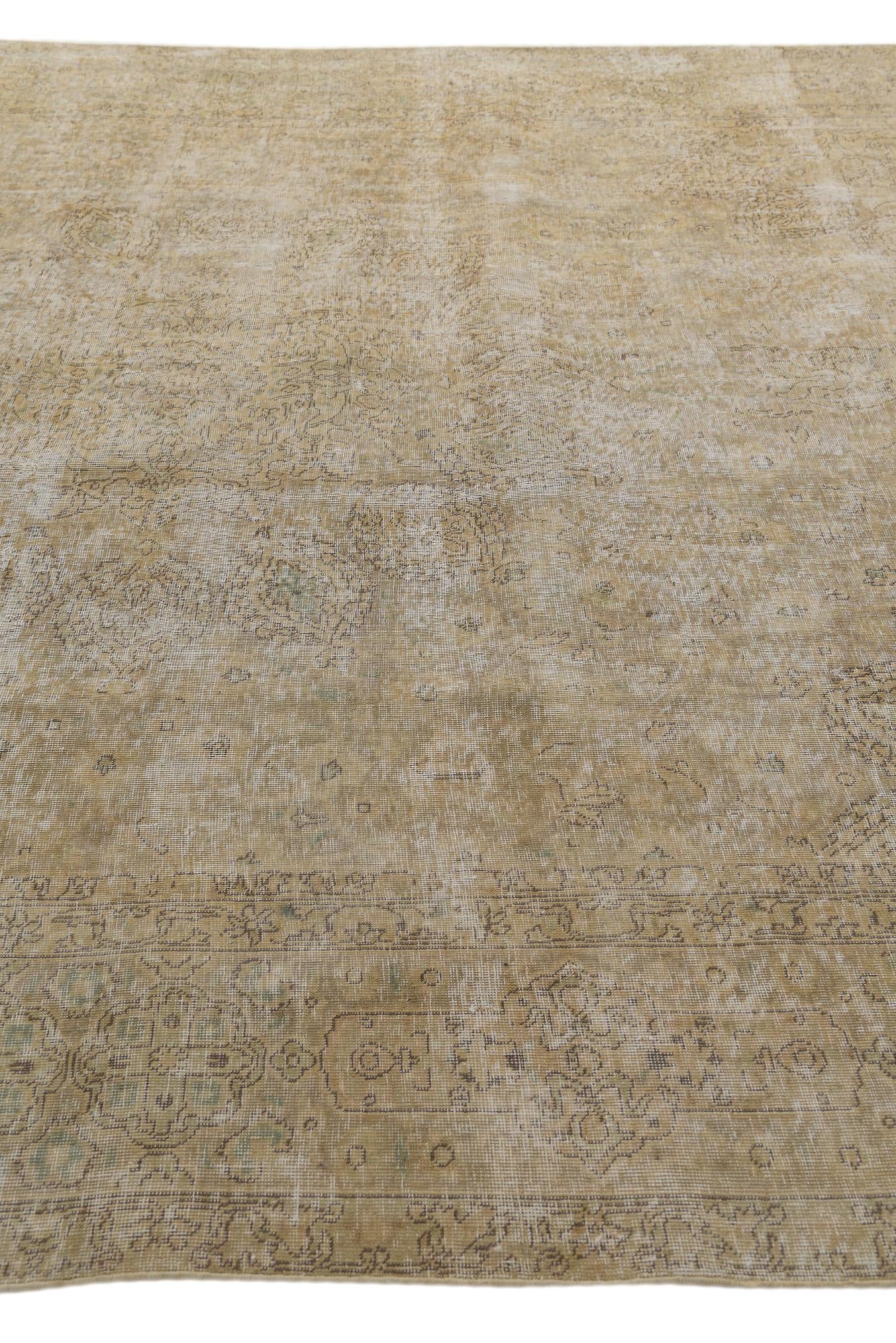 9' 10 x 12' 6 Hand Knotted Ultra Vintage Persian Wool Rug