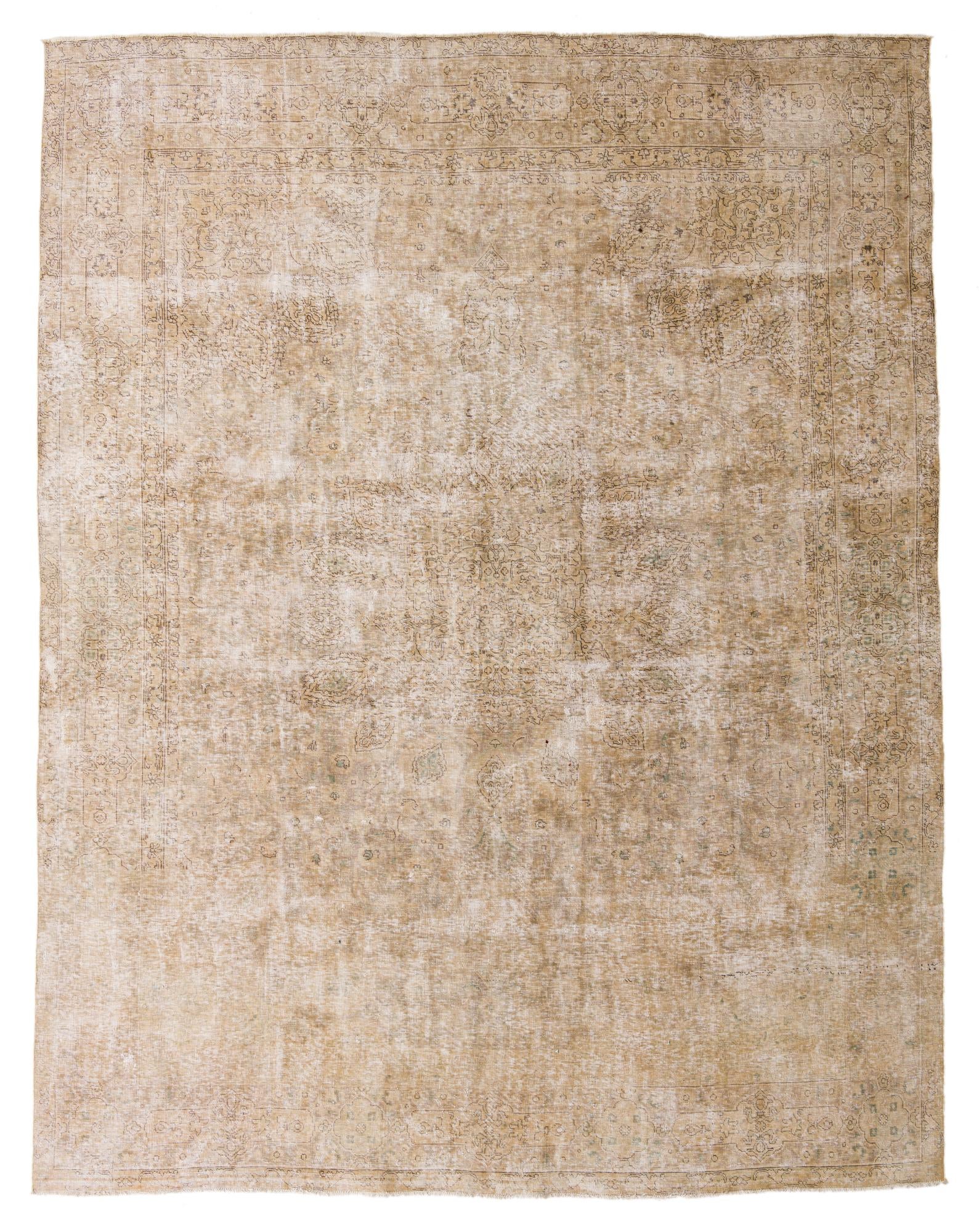 9' 10 x 12' 6 Hand Knotted Ultra Vintage Persian Wool Rug