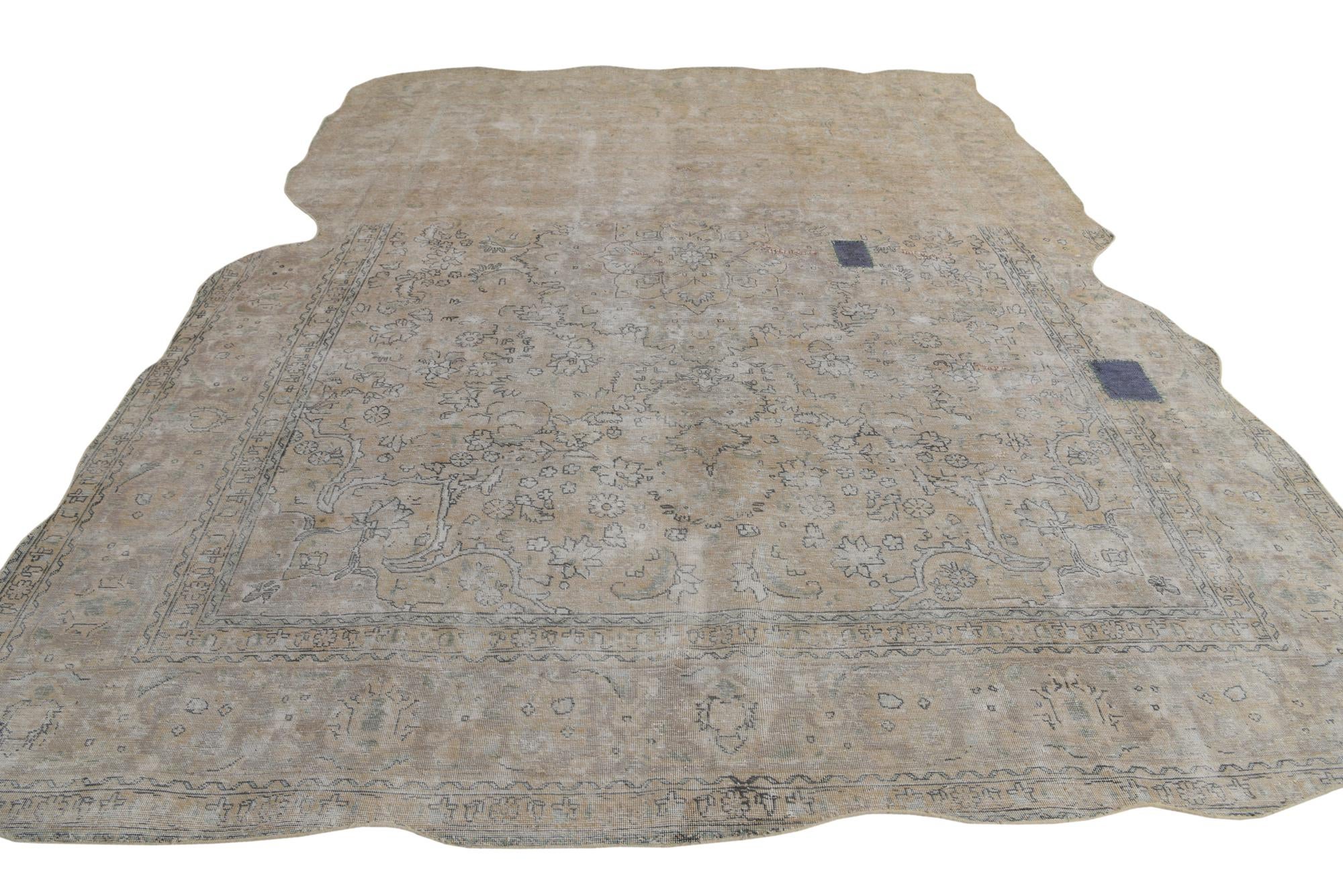 9' 7 x 12' 5 Hand Knotted Ultra Vintage Persian Wool Rug