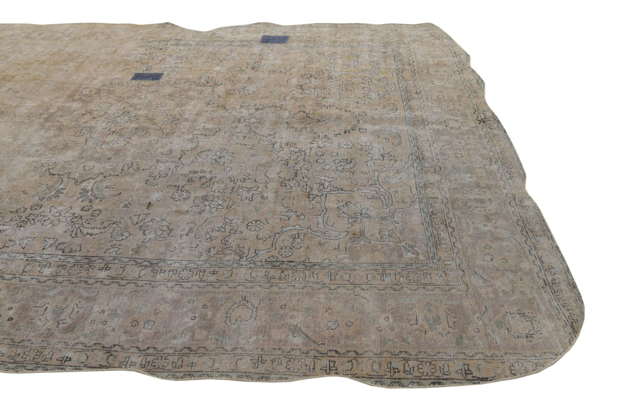9' 7 x 12' 5 Hand Knotted Ultra Vintage Persian Wool Rug