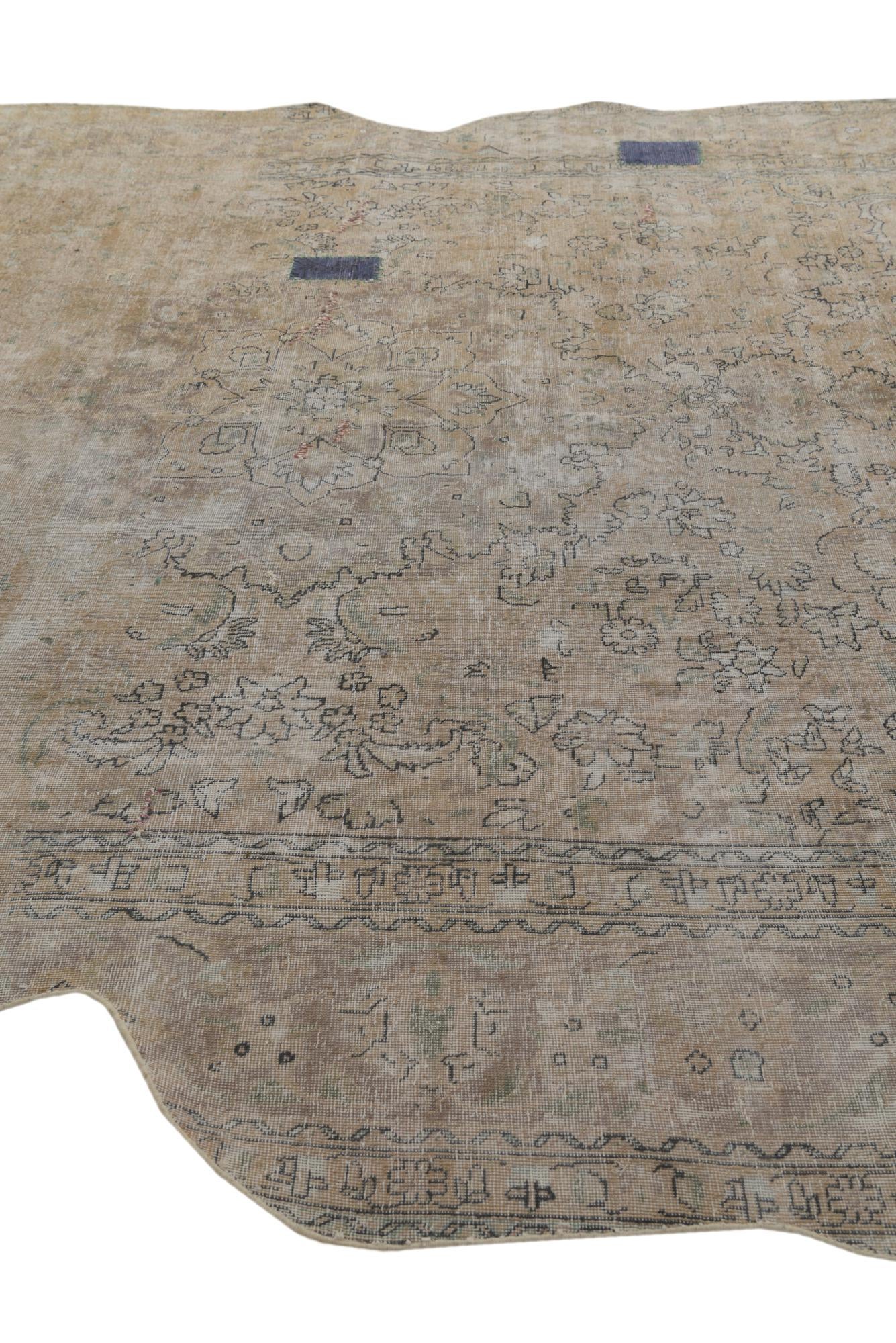 9' 7 x 12' 5 Hand Knotted Ultra Vintage Persian Wool Rug