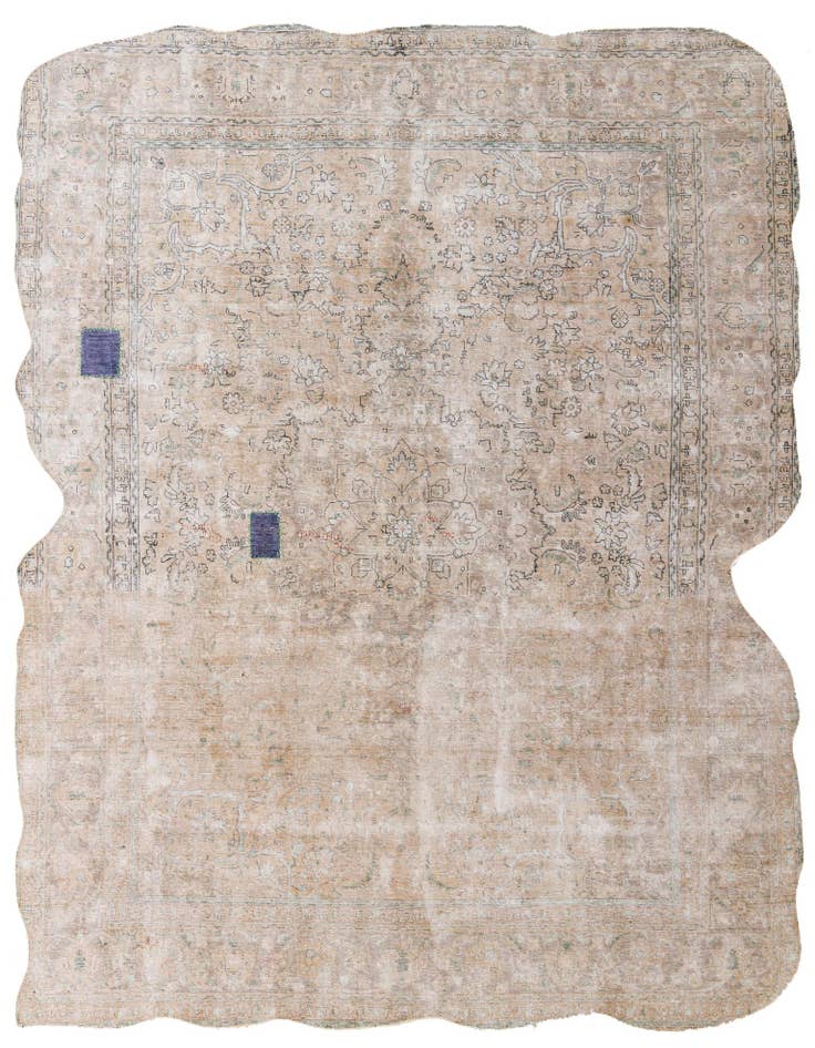 Detail image of 9' 7 x 12' 5 Hand Knotted Ultra Vintage Persian Wool Rug
