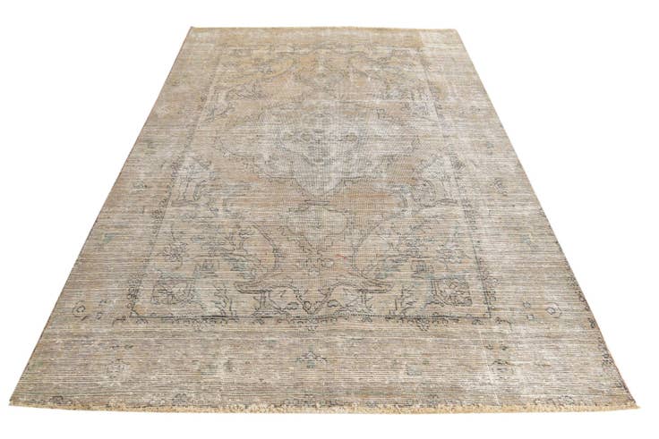 Detail image of 6' 2 x 9' 2 Hand Knotted Ultra Vintage Persian Wool Rug