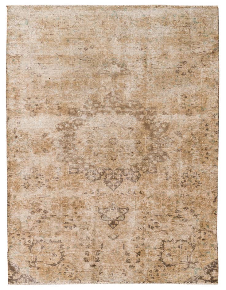 Detail image of 4' 6 x 7' 6 Hand Knotted Ultra Vintage Persian Wool Rug