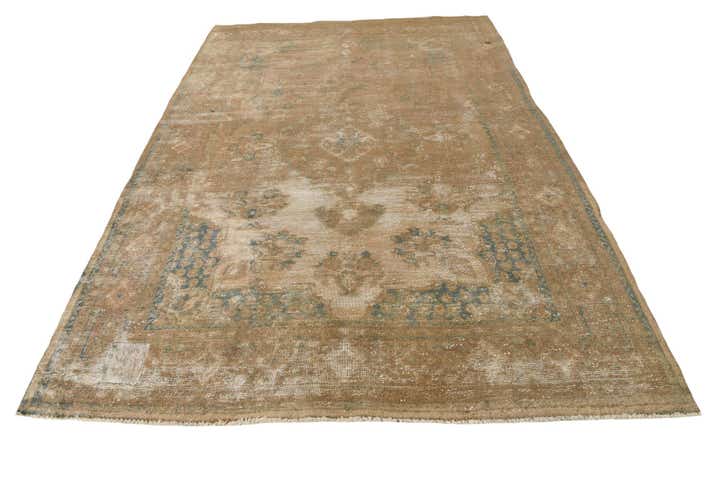 7' 2 x 10' 9 Hand Knotted Ultra Vintage Persian Wool Rug