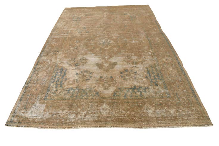 Detail image of 7' 2 x 10' 9 Hand Knotted Ultra Vintage Persian Wool Rug