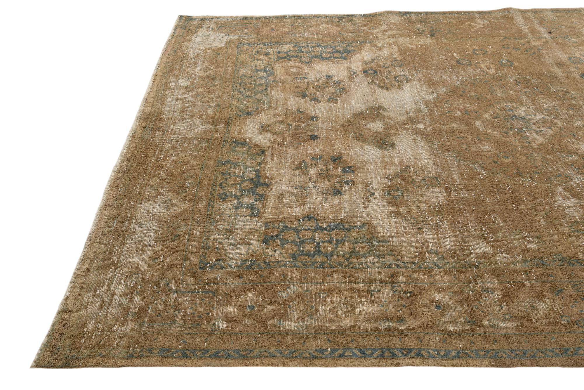 7' 2 x 10' 9 Hand Knotted Ultra Vintage Persian Wool Rug