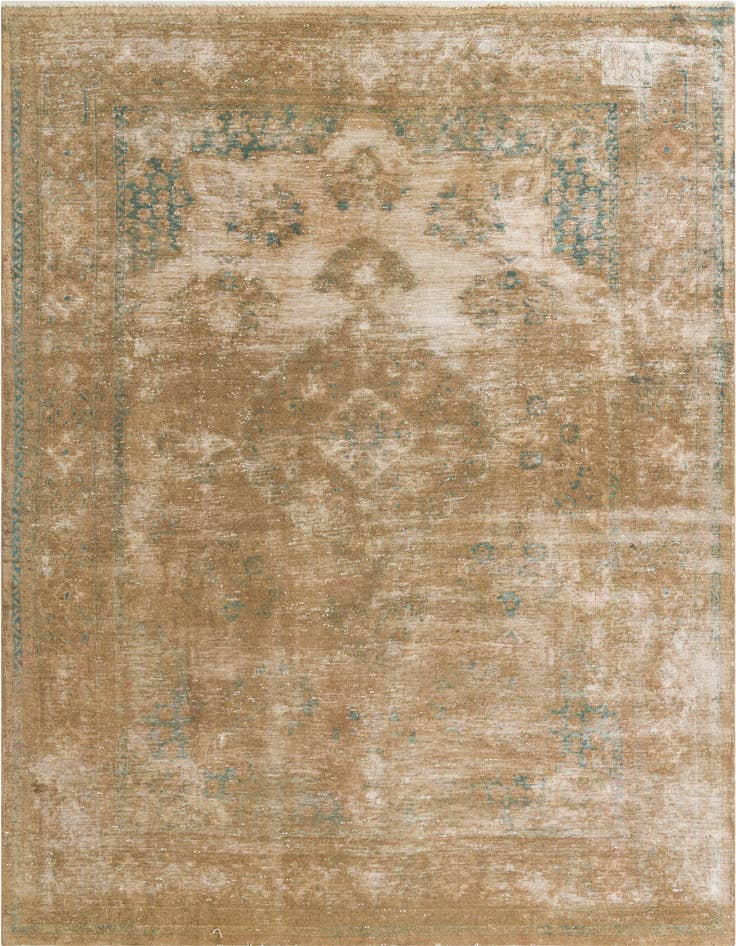 Detail image of 7' 2 x 10' 9 Hand Knotted Ultra Vintage Persian Wool Rug