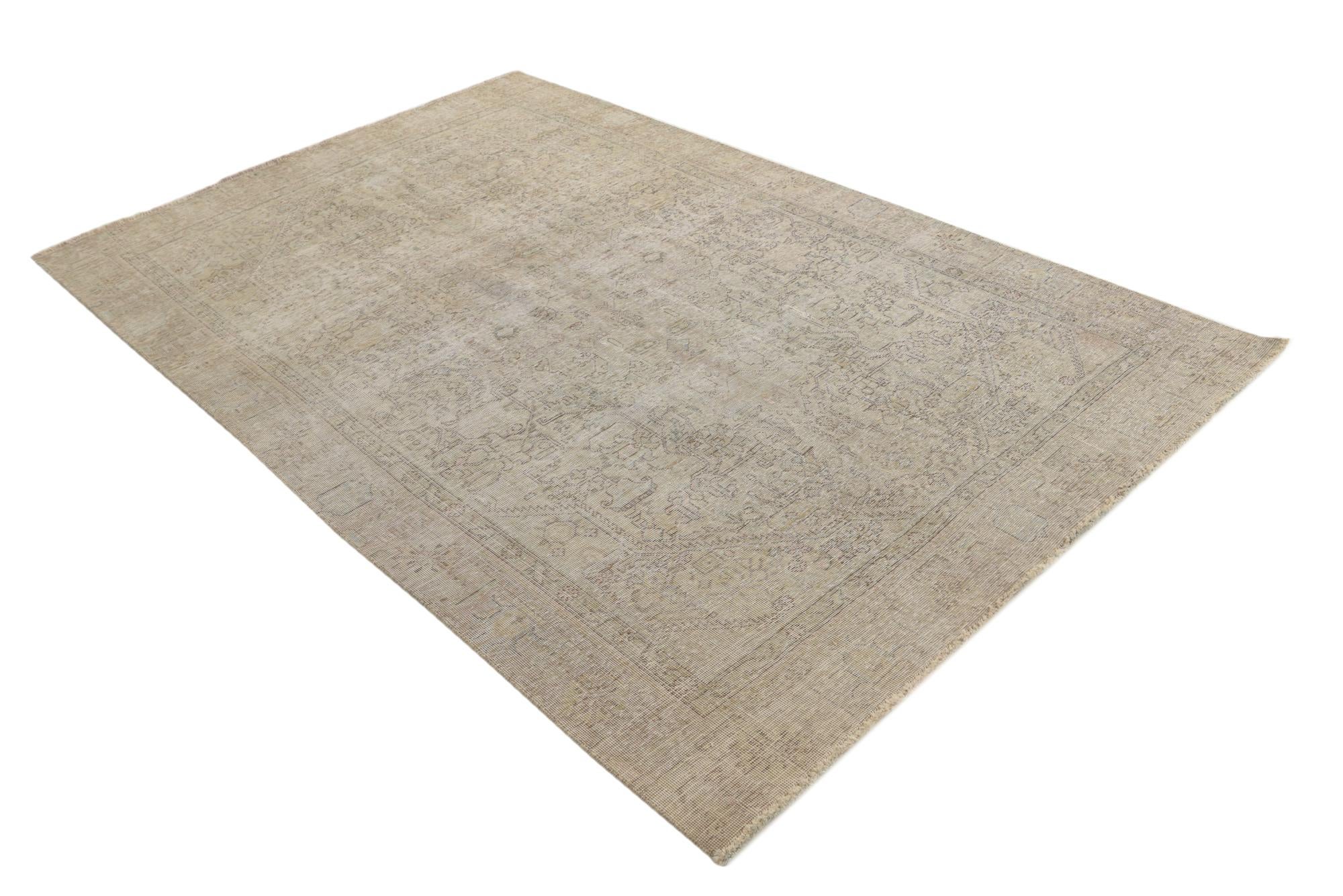 5' 9 x 9' Hand Knotted Ultra Vintage Persian Wool Rug