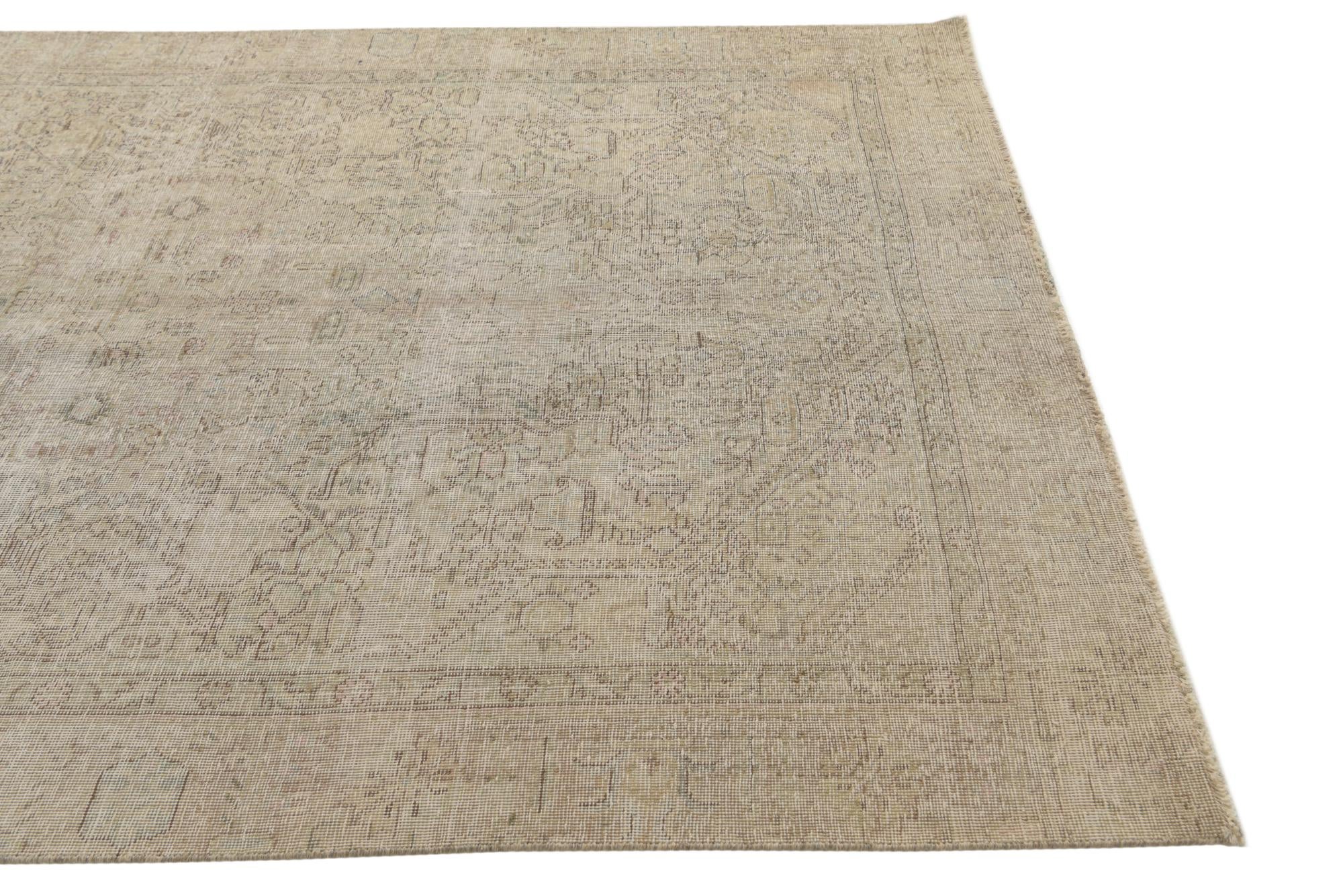 5' 9 x 9' Hand Knotted Ultra Vintage Persian Wool Rug