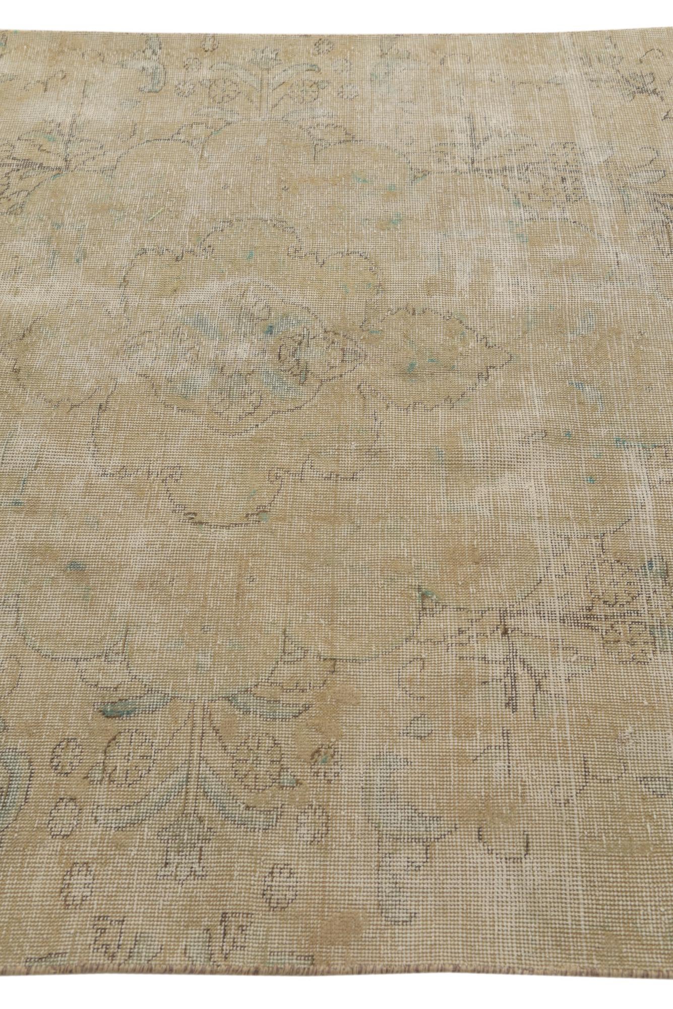 5' x 6' 9 Hand Knotted Ultra Vintage Persian Wool Rug