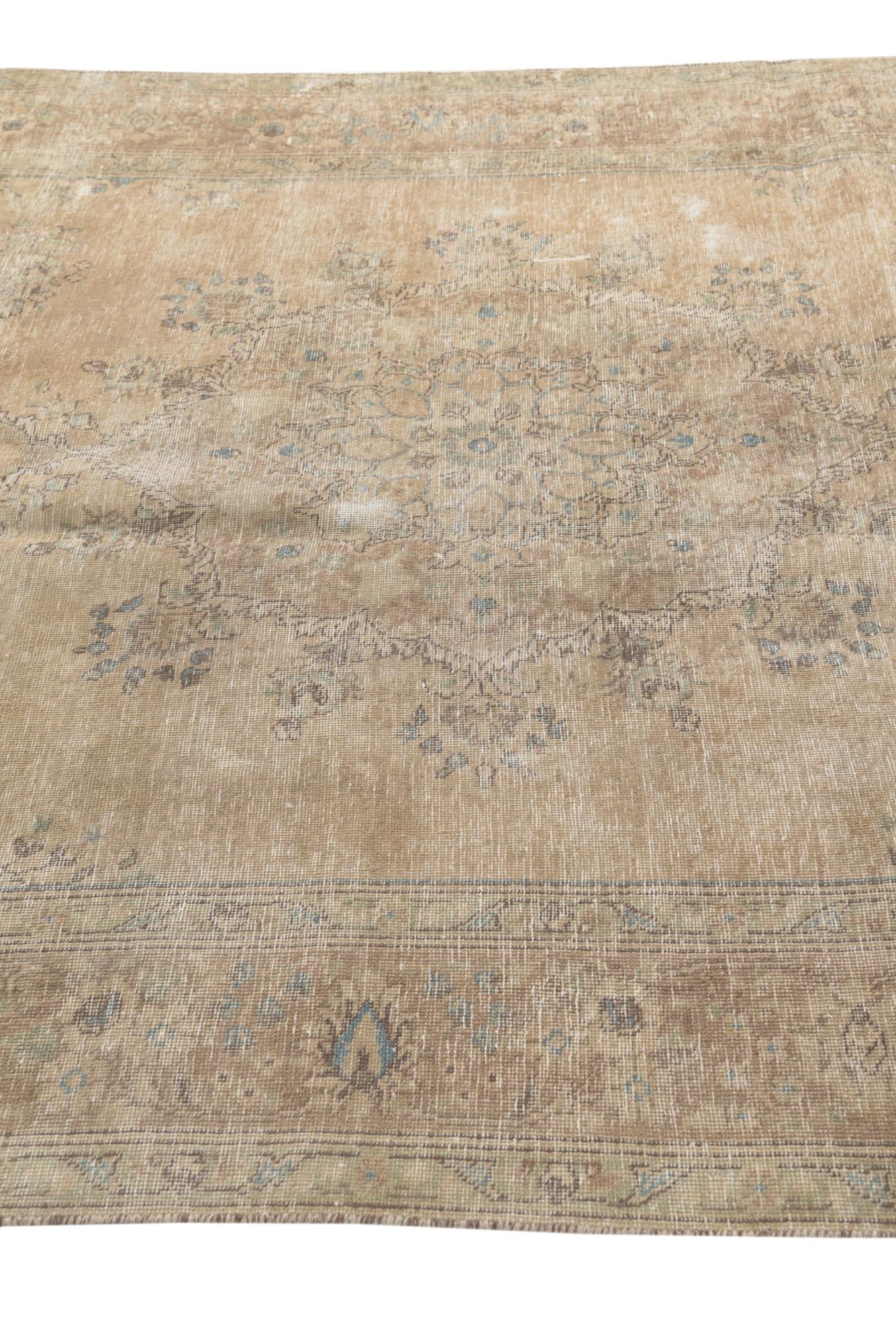 6' 4 x 9' 6 Hand Knotted Ultra Vintage Persian Wool Rug