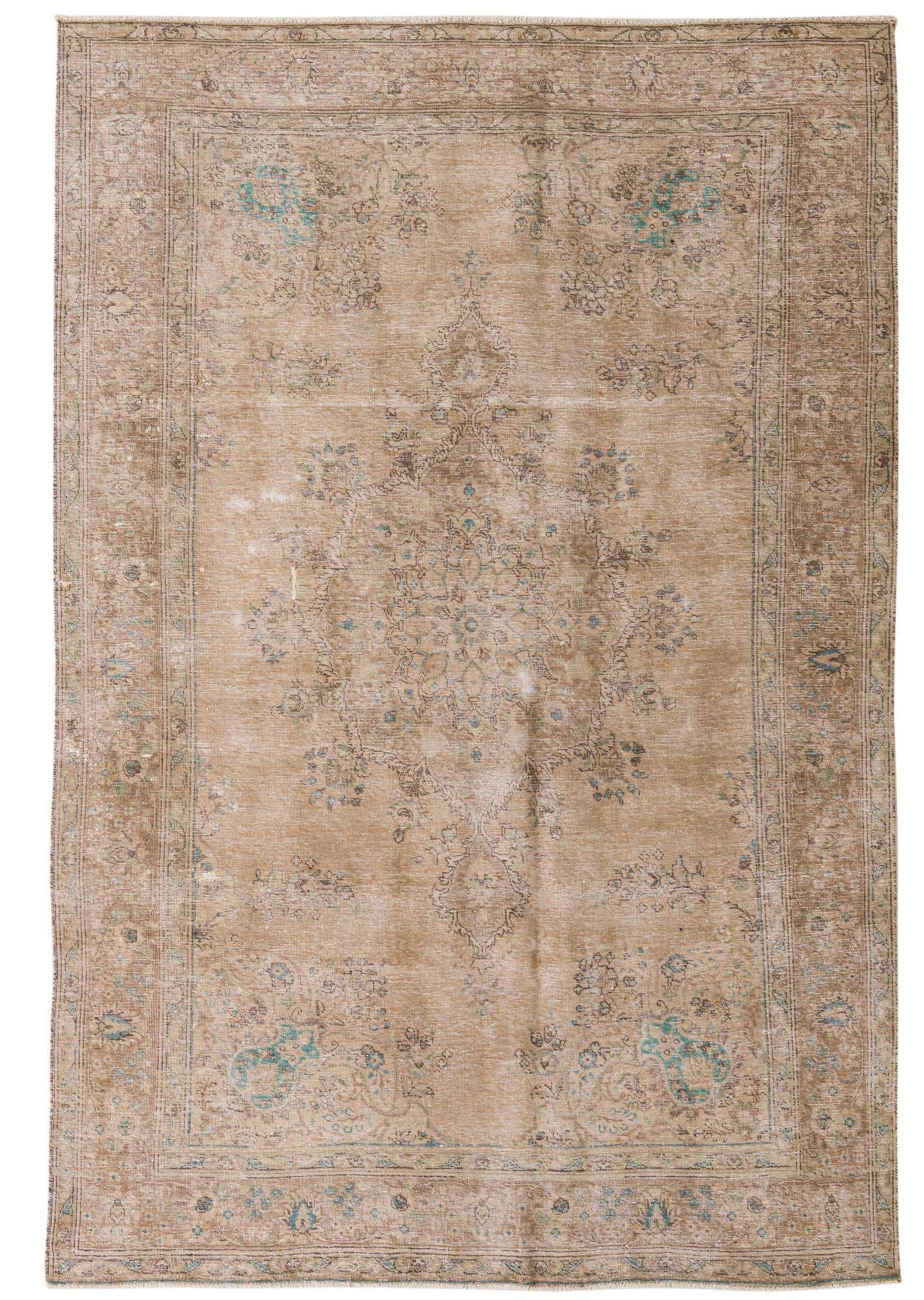 6' 4 x 9' 6 Hand Knotted Ultra Vintage Persian Wool Rug
