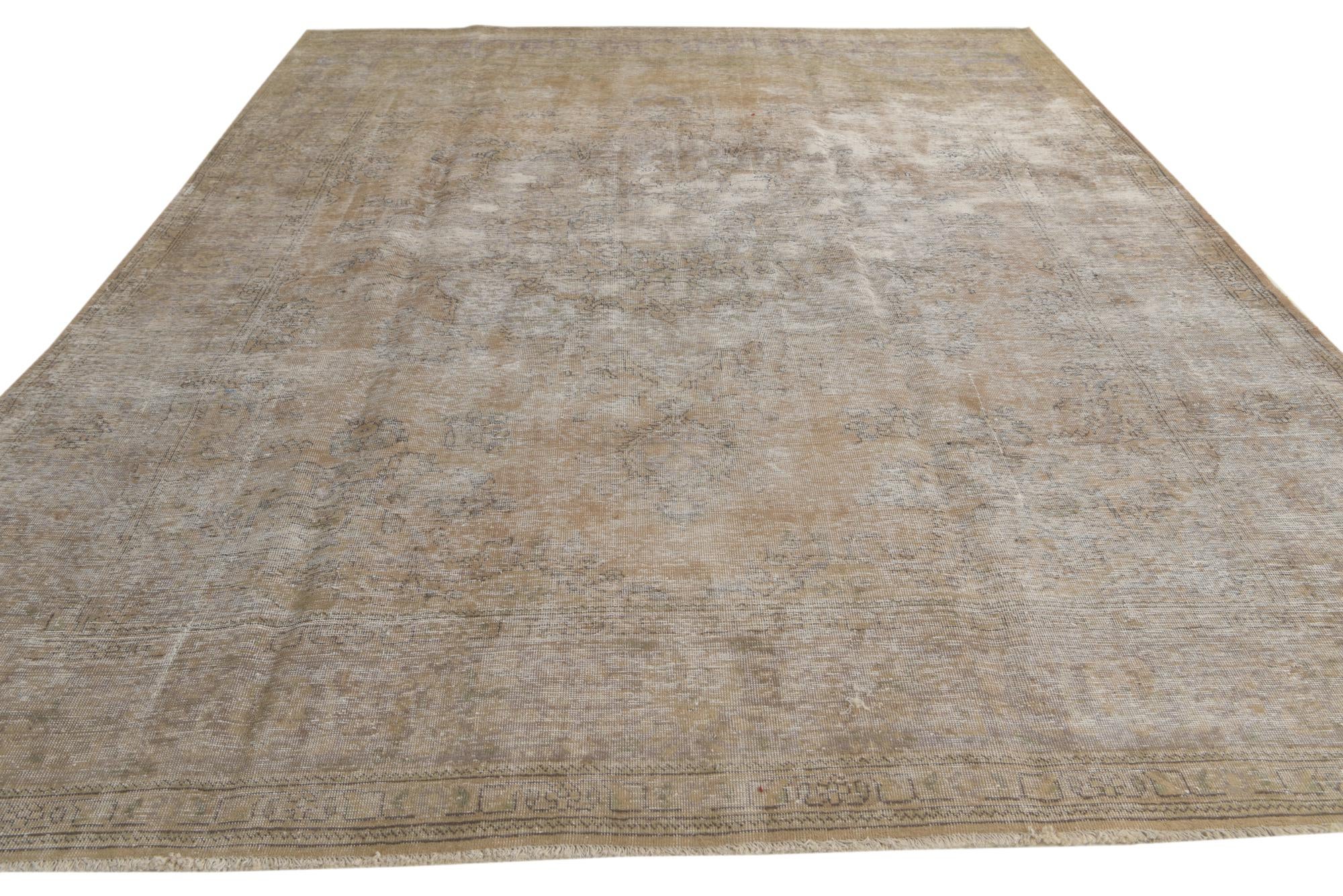 9' 4 x 12' 2 Hand Knotted Ultra Vintage Persian Wool Rug
