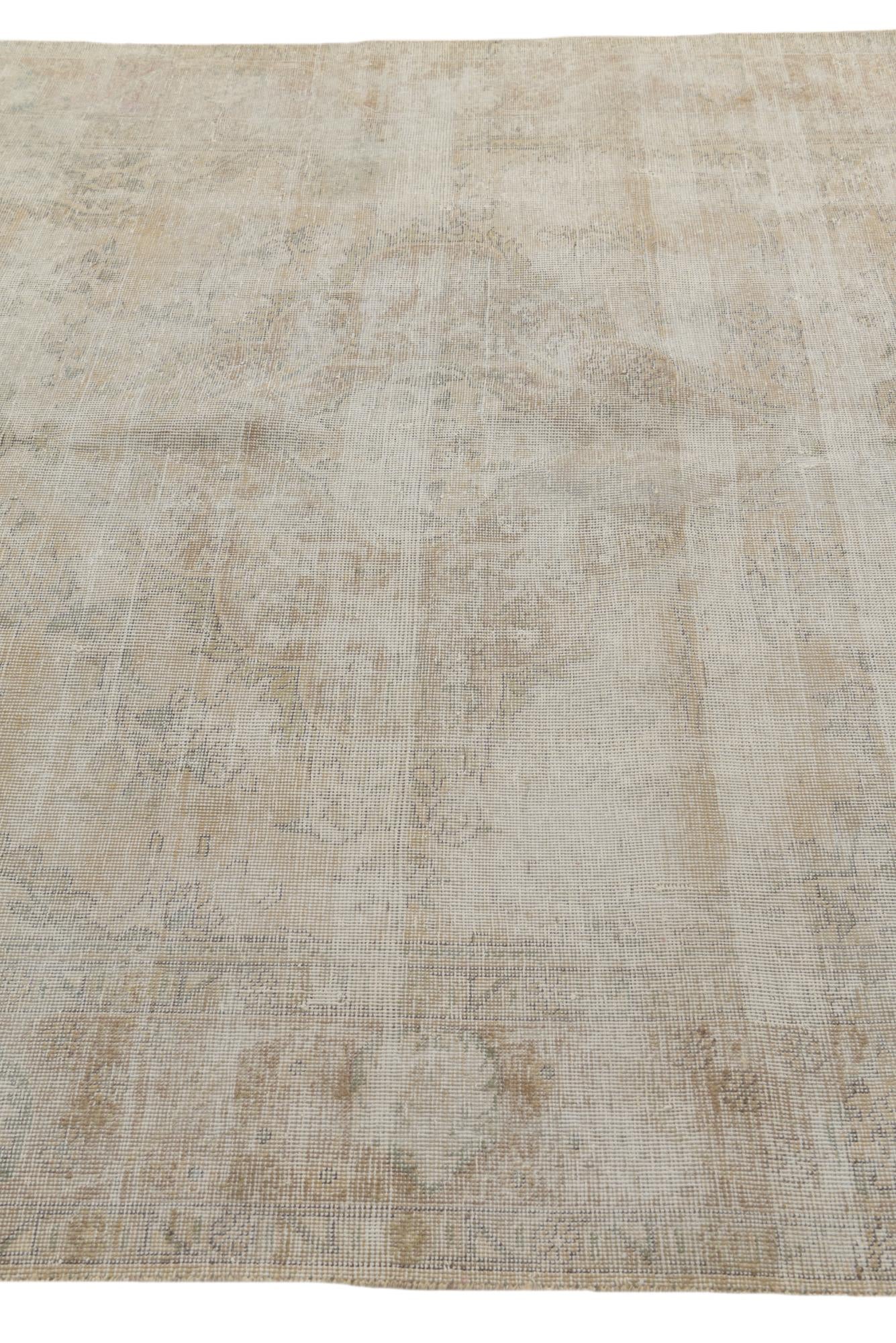 6' 5 x 9' 1 Hand Knotted Ultra Vintage Persian Wool Rug