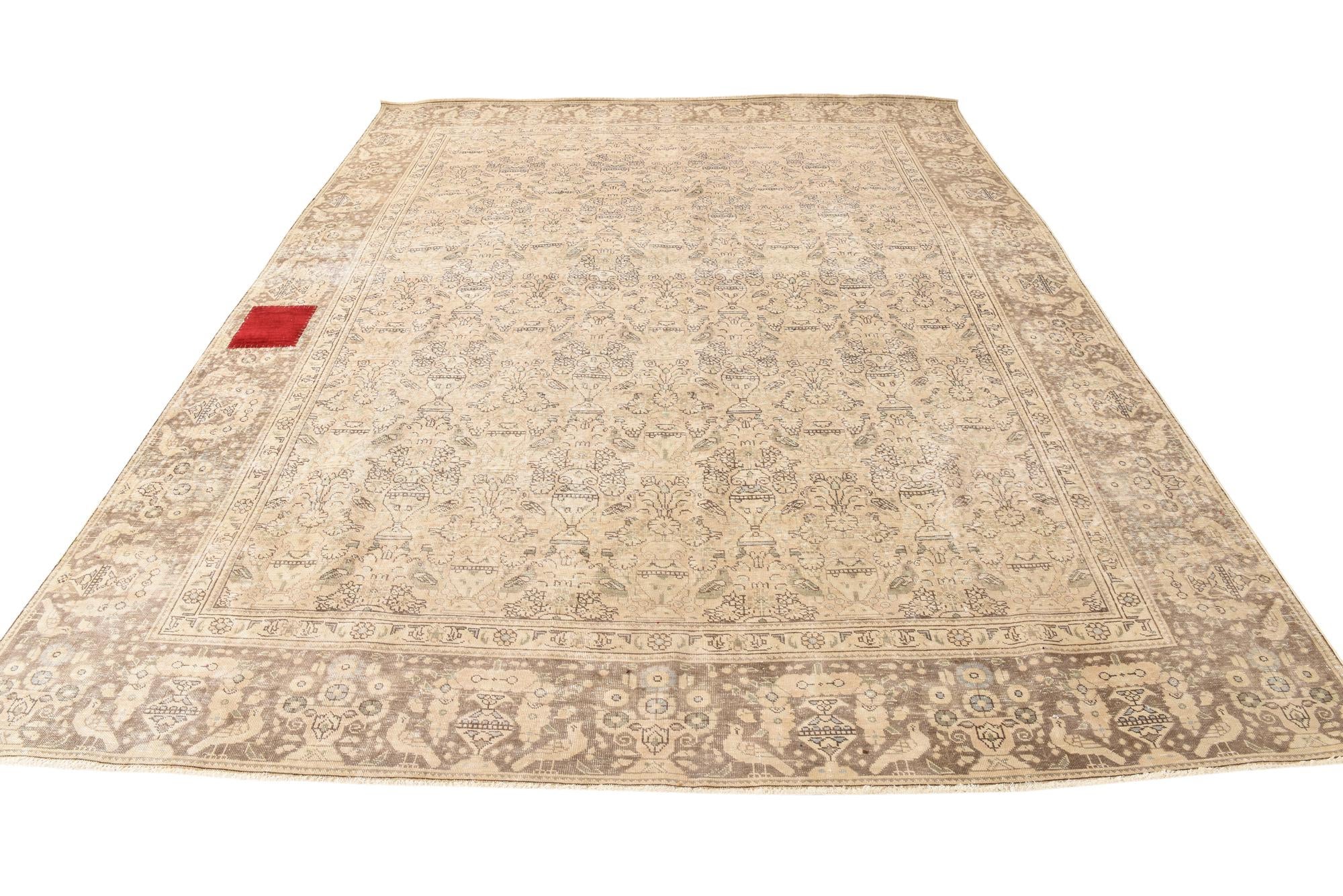 9' 4 x 12' Hand Knotted Ultra Vintage Persian Wool Rug