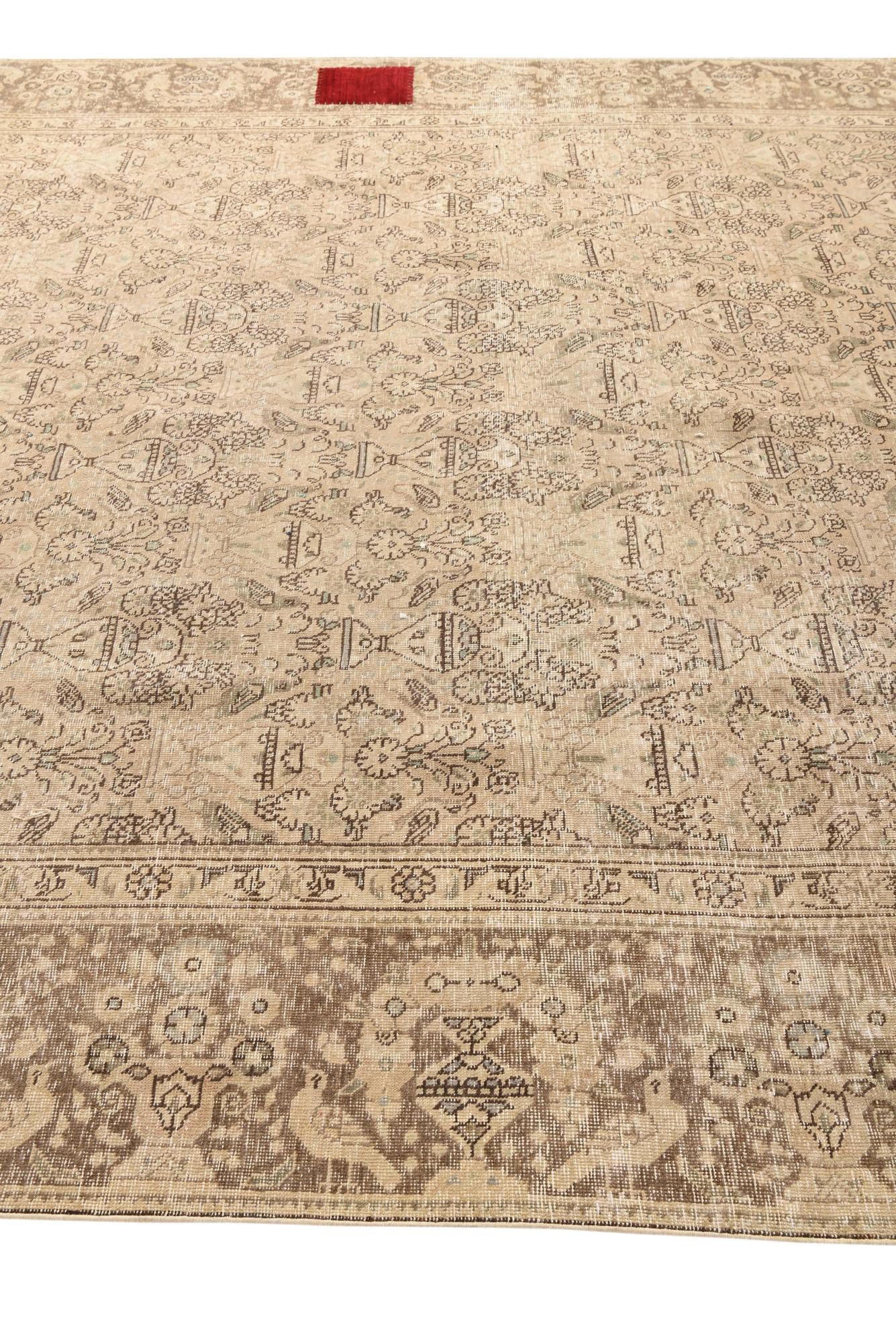 9' 4 x 12' Hand Knotted Ultra Vintage Persian Wool Rug