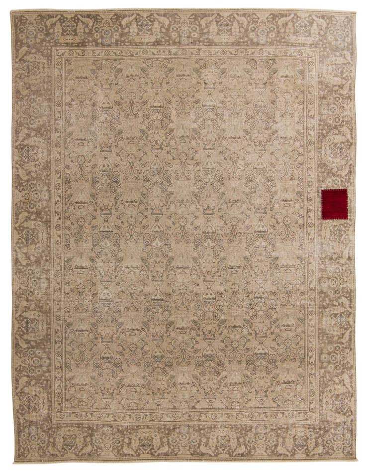 Detail image of 9' 4 x 12' Hand Knotted Ultra Vintage Persian Wool Rug