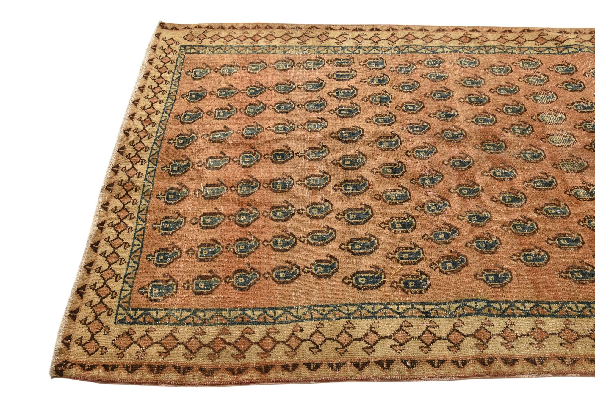 4' 5 x 5' 10 Hand Knotted Ultra Vintage Persian Wool Rug