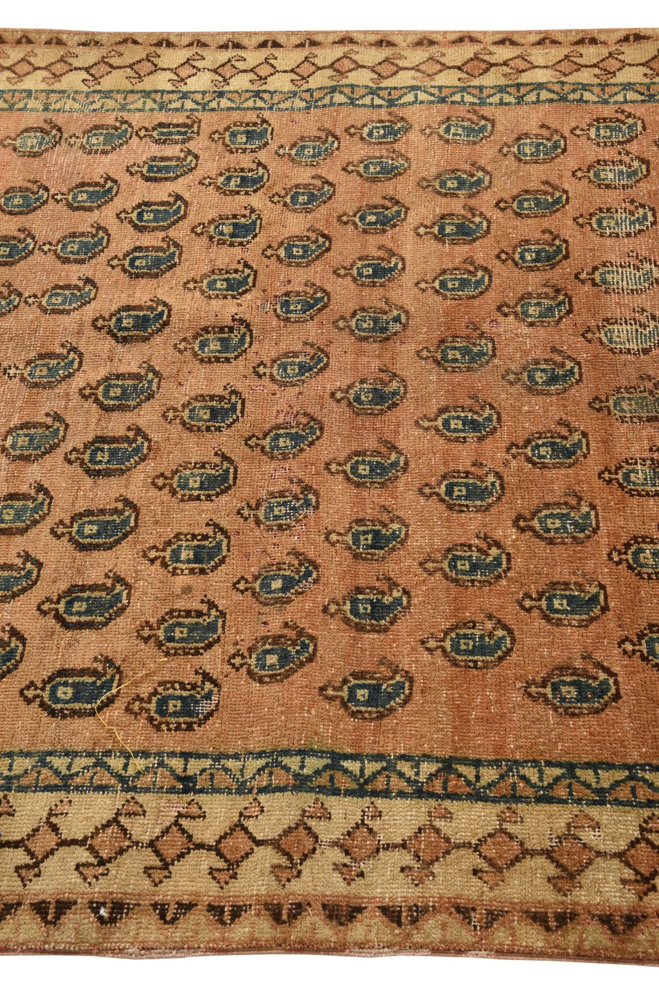 4' 5 x 5' 10 Hand Knotted Ultra Vintage Persian Wool Rug