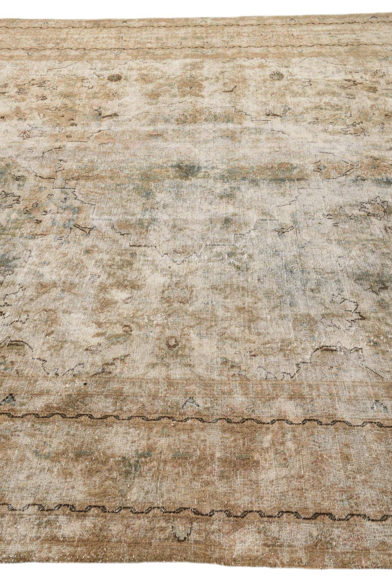 9' 6 x 12' 4 Hand Knotted Ultra Vintage Persian Wool Rug