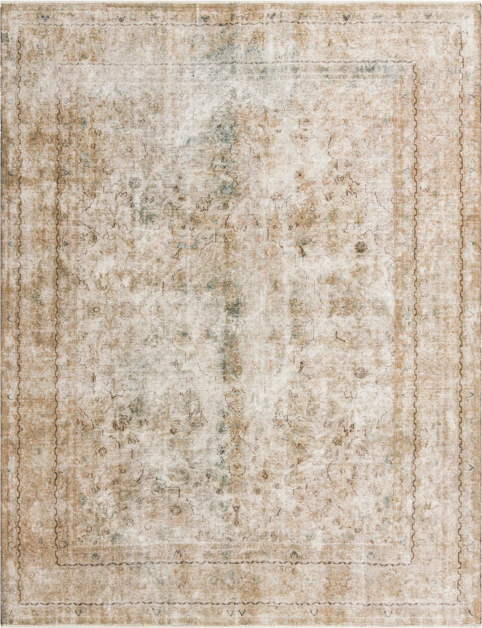 9' 6 x 12' 4 Hand Knotted Ultra Vintage Persian Wool Rug