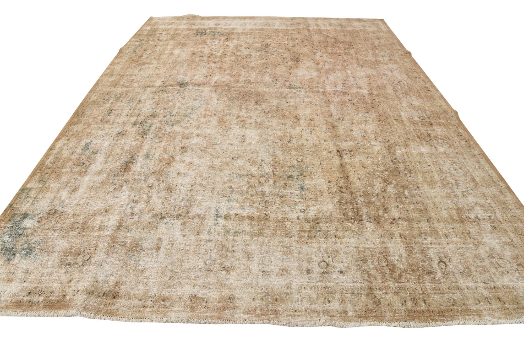 9' 10 x 13' 1 Hand Knotted Ultra Vintage Persian Wool Rug
