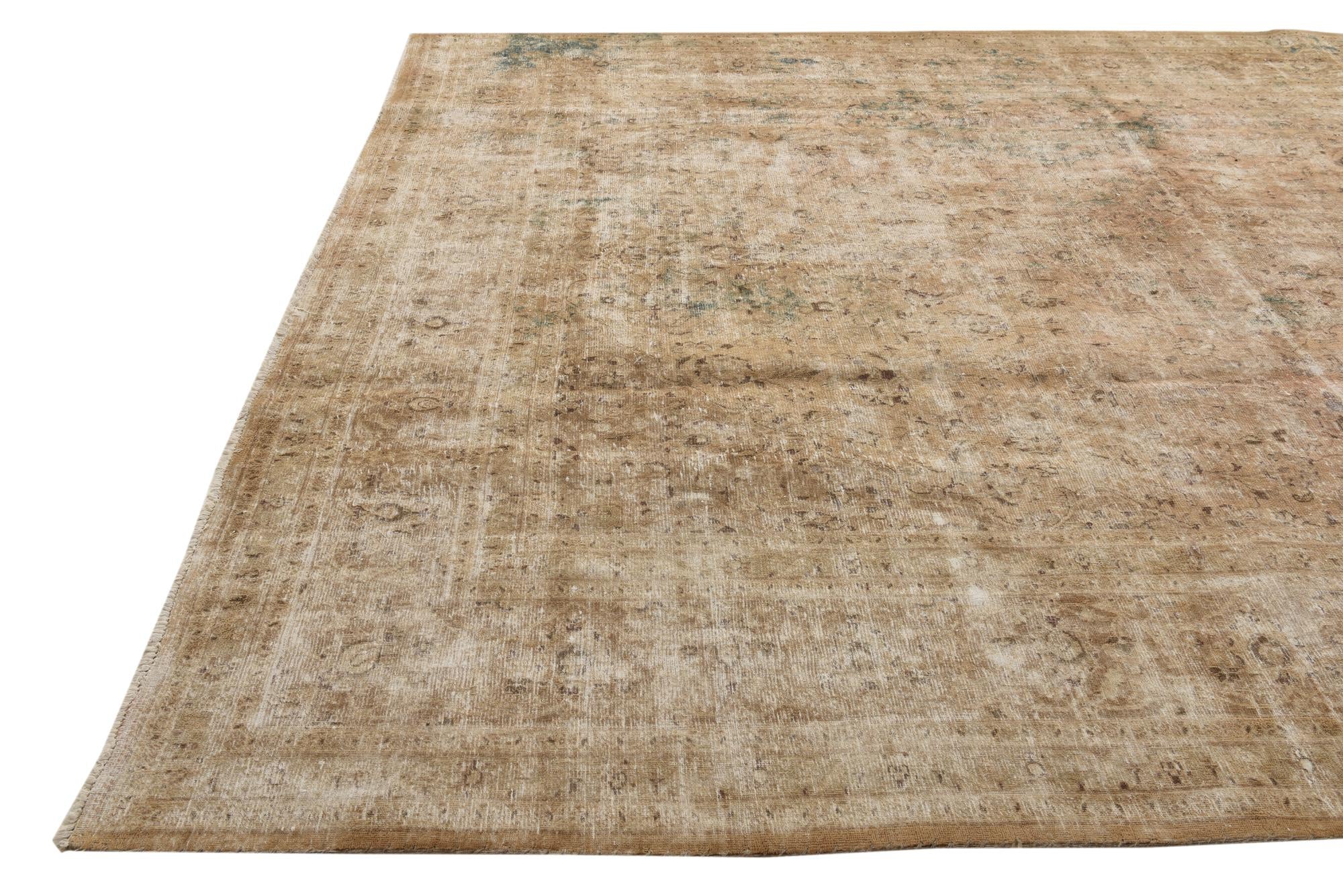 9' 10 x 13' 1 Hand Knotted Ultra Vintage Persian Wool Rug