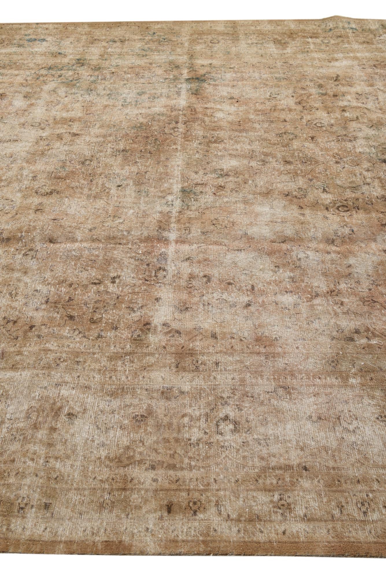9' 10 x 13' 1 Hand Knotted Ultra Vintage Persian Wool Rug