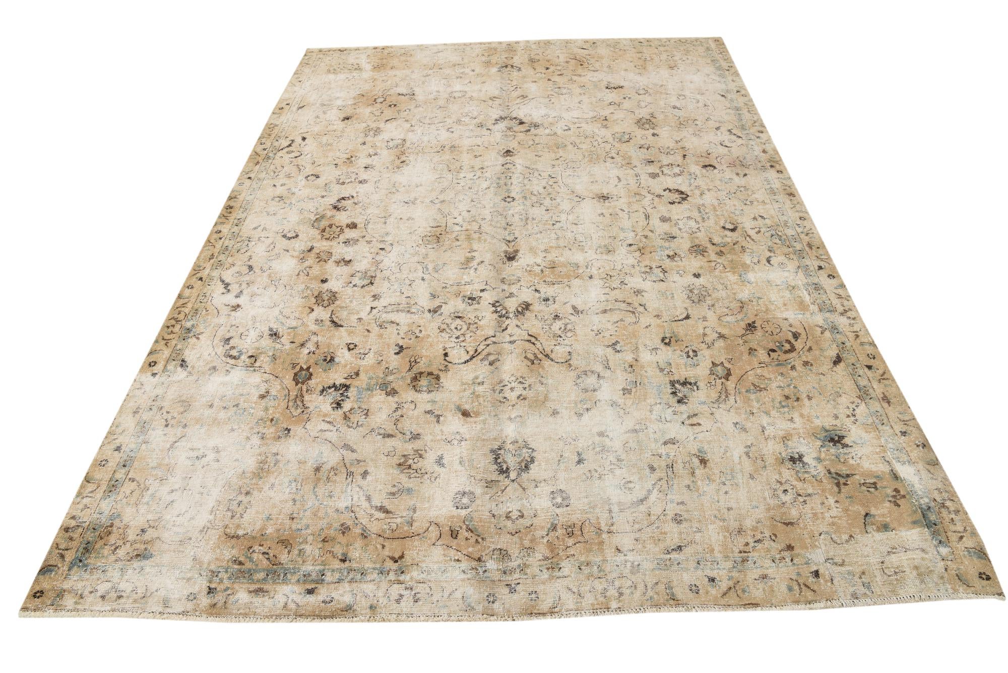 7' 3 x 10' 5 Hand Knotted Ultra Vintage Persian Wool Rug