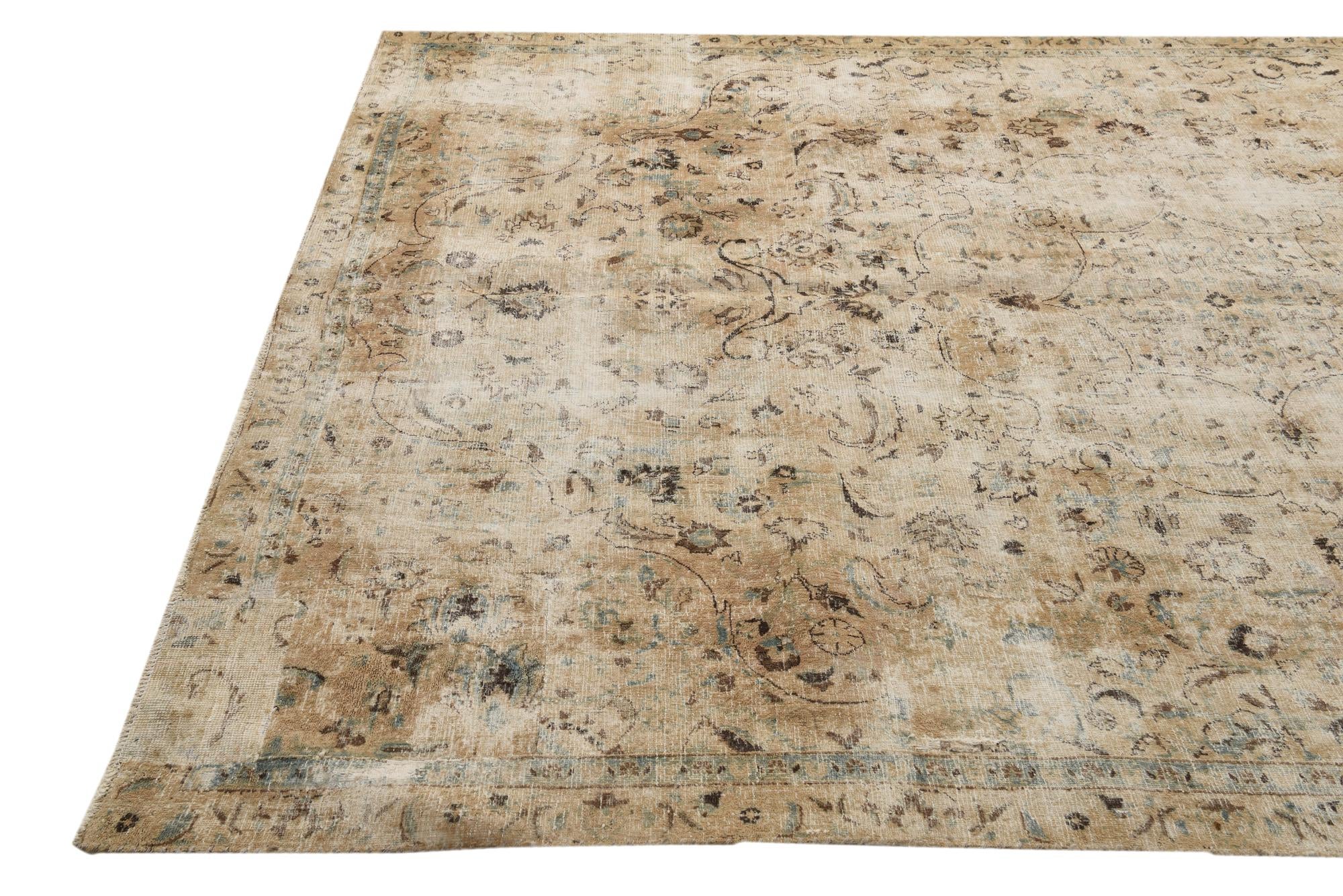 7' 3 x 10' 5 Hand Knotted Ultra Vintage Persian Wool Rug