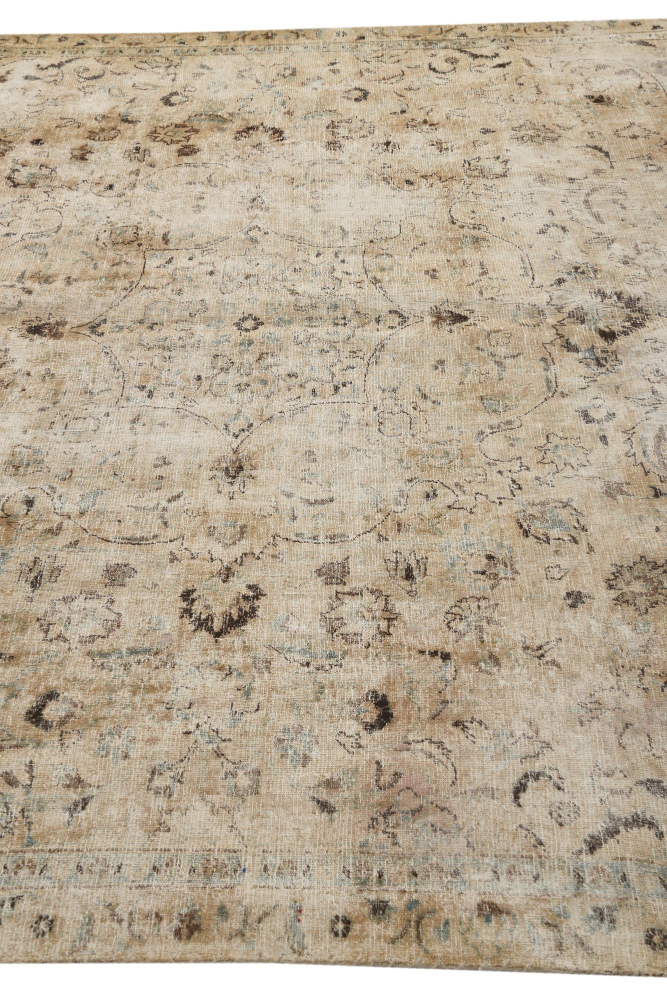 7' 3 x 10' 5 Hand Knotted Ultra Vintage Persian Wool Rug